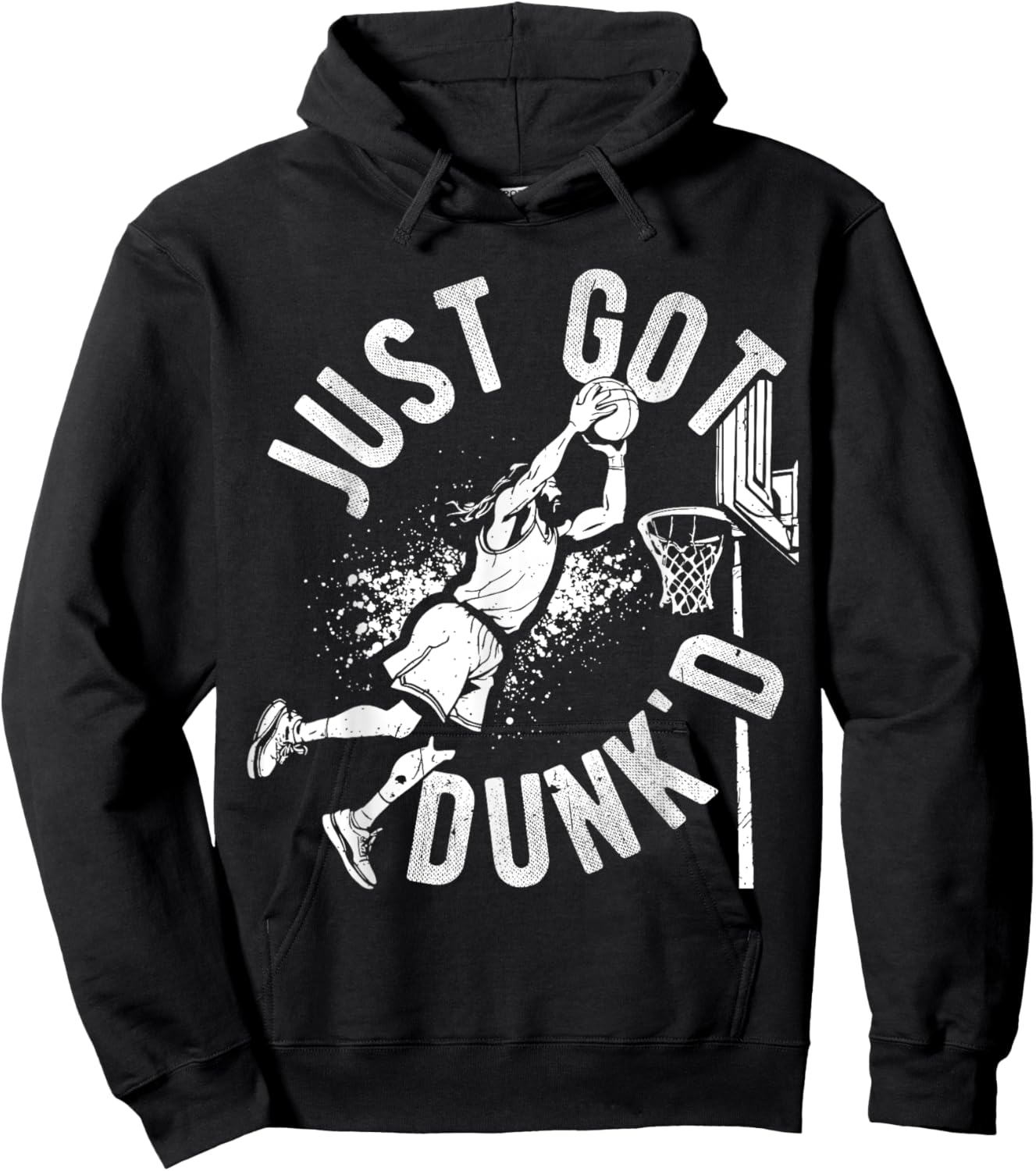 JUST GOT DUNK'D Basketball Jesus Dunking Hoodie - Hoodie | Black