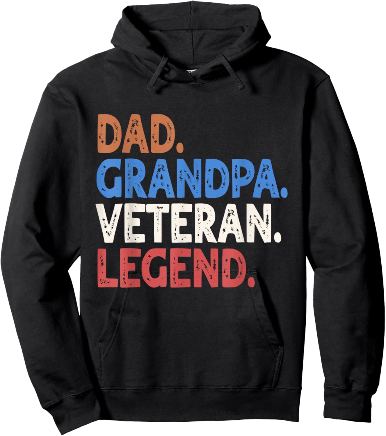 Dad Grandpa Veteran Legend, Funny Veterans Day Dad Gift Hoodie - Hoodie | Black