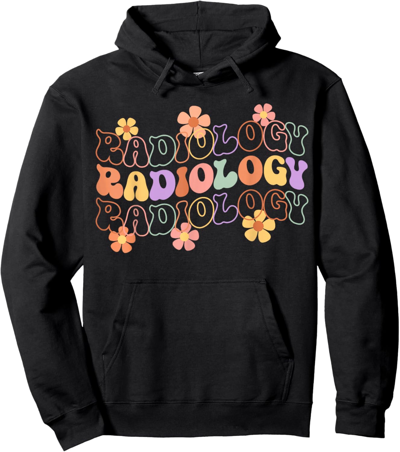 Groovy Floral Radiology Radiologic X-Ray Tech Radiologist Hoodie - Hoodie | Black