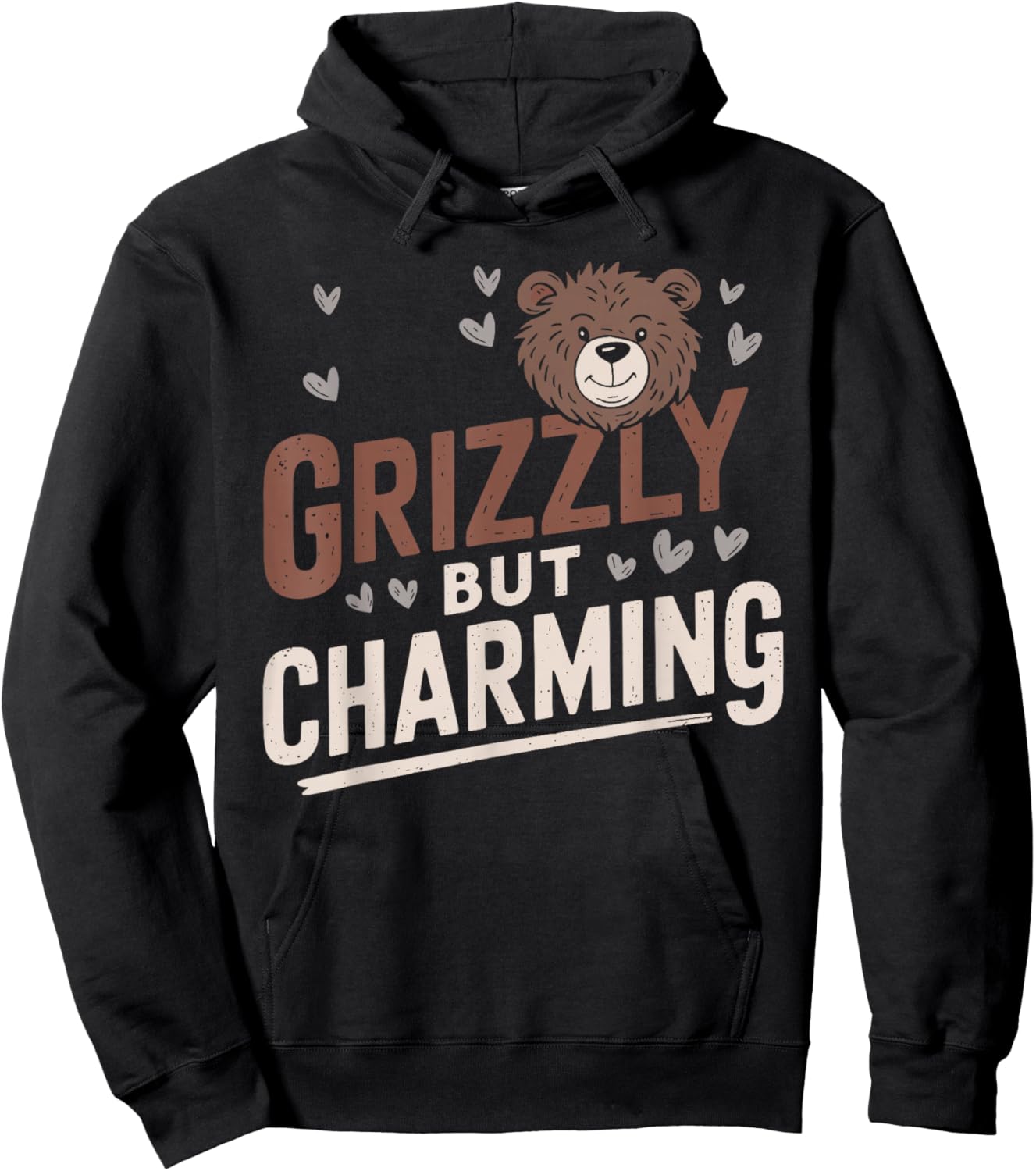 Grizzly But Charming A Charming Grizzly Bear T Shirt Hoodie - Hoodie | Black