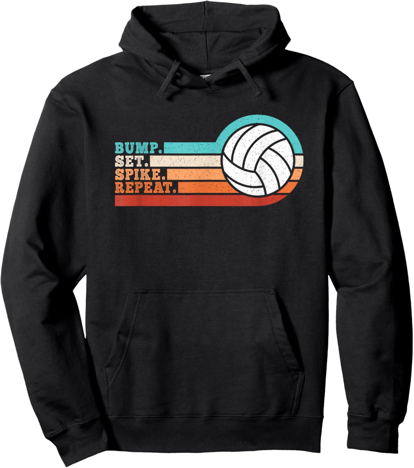 Bump Set Spike Repeat Volleyball Men Women Boys Girls Kids Hoodie - Hoodie | Black