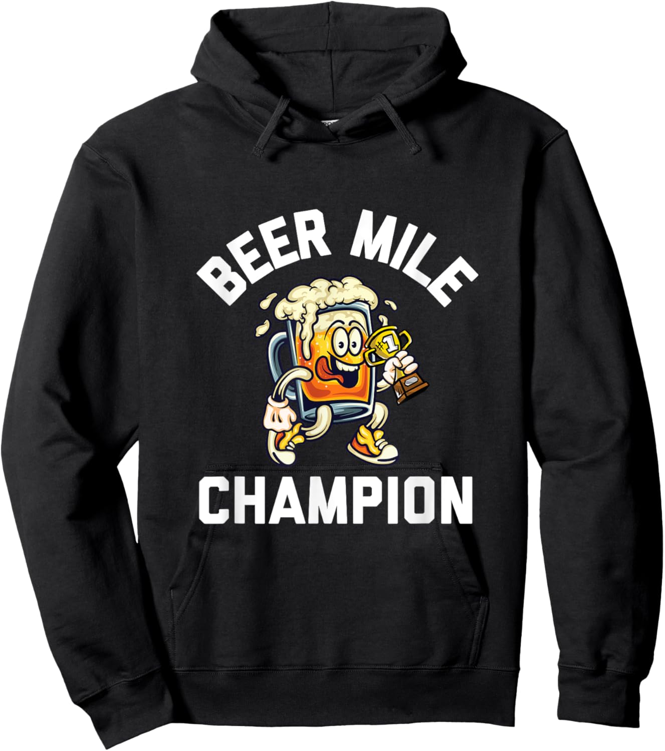 Beer Mile Champion Funny Race Running Beer Drinking Hoodie - Hoodie | Black