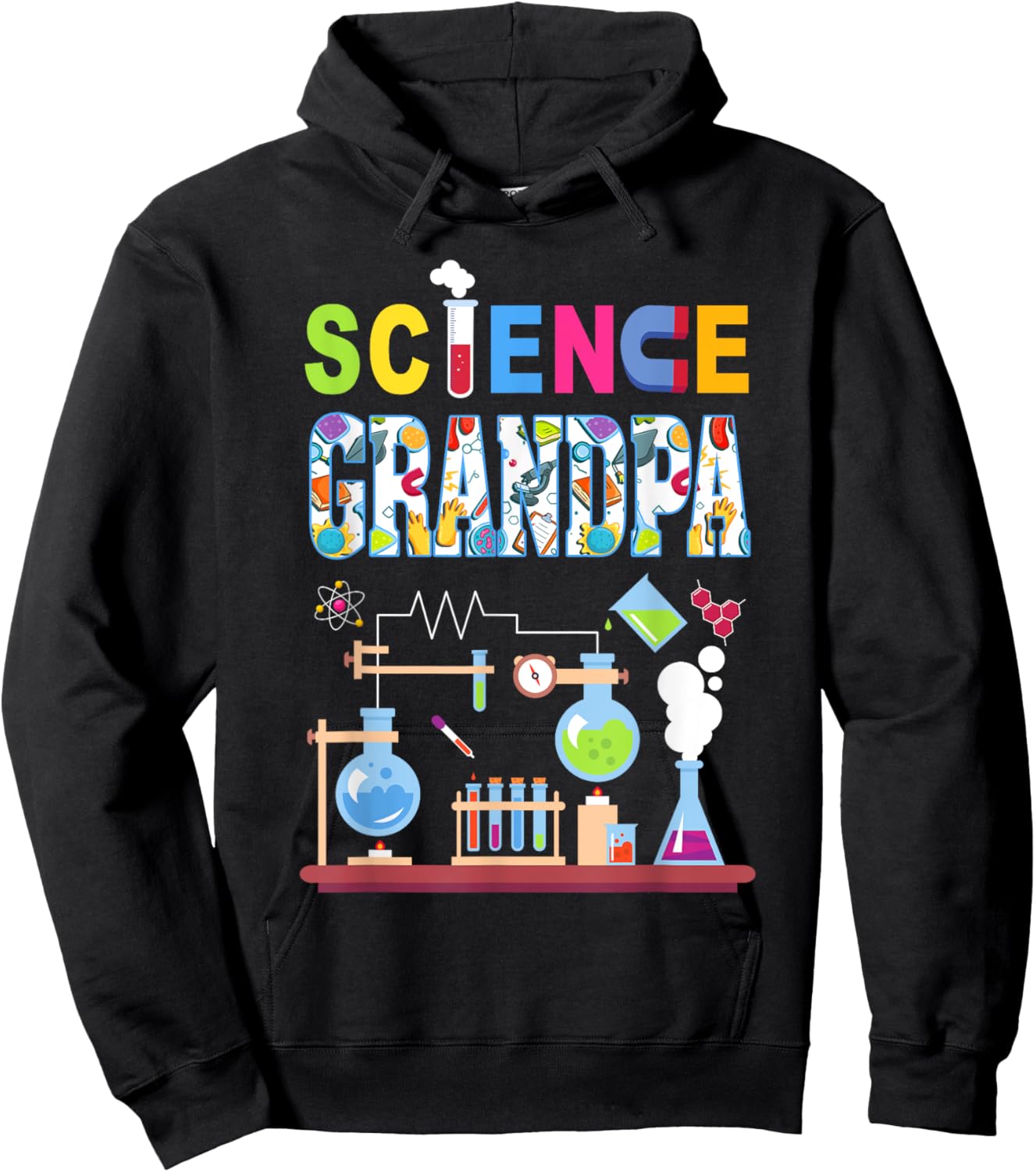 Science Grandpa Family Science Birthday Party Matching Hoodie - Hoodie | Black