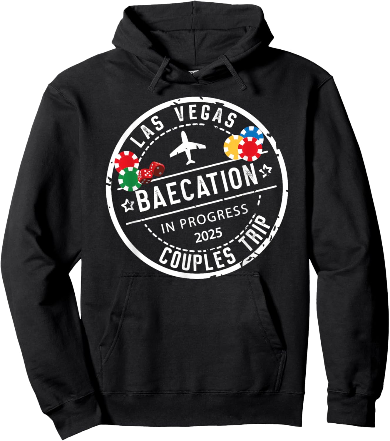Funny Honeymoon Mode for Couple Anniversary Outfit Vegas Baecation 2025 Couples Trip Black Small Short Sleeve Hoodie - Hoodie | Black