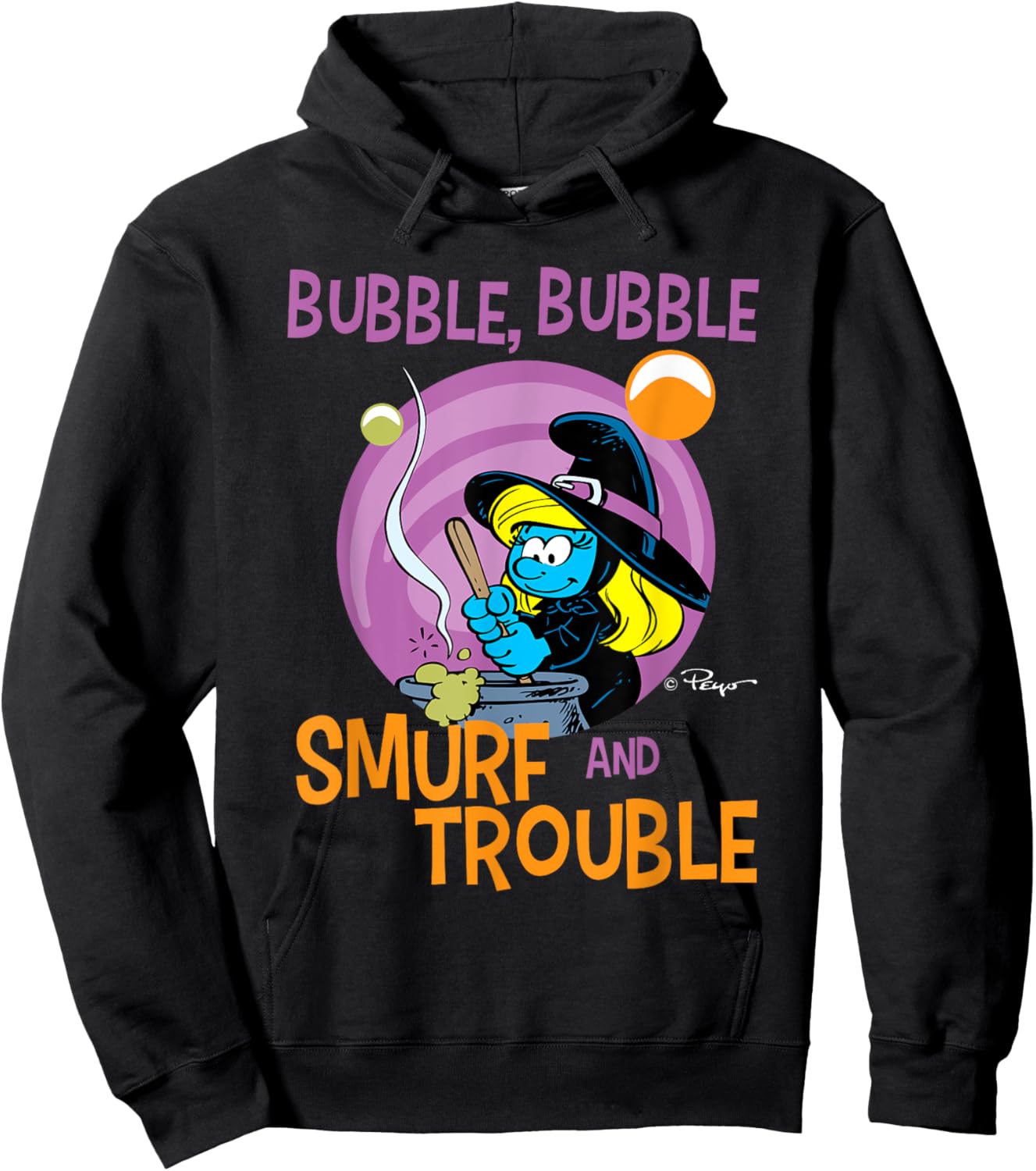 The Smurfs Bubble Bubble Smurf and Trouble Hoodie - Hoodie | Black