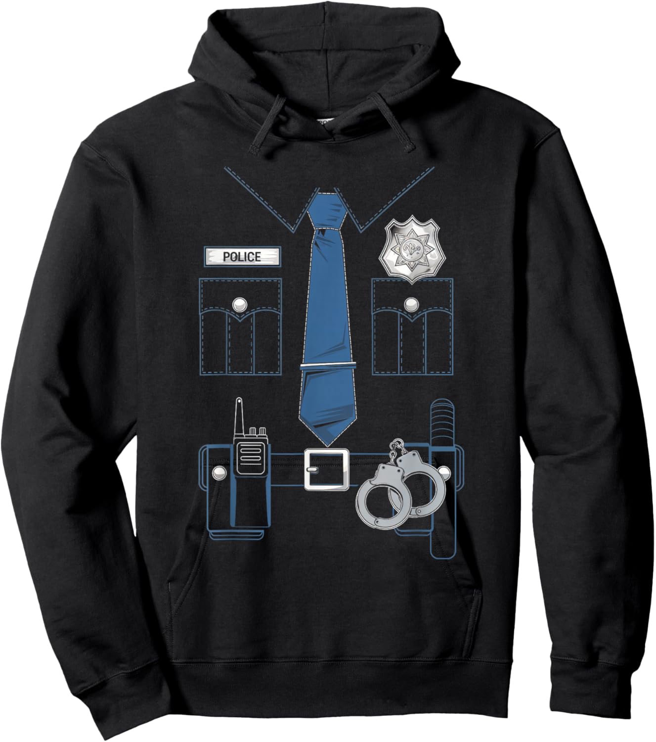 Police Design Officer Badge Uniform Law Enforcement Hoodie - Hoodie | Black