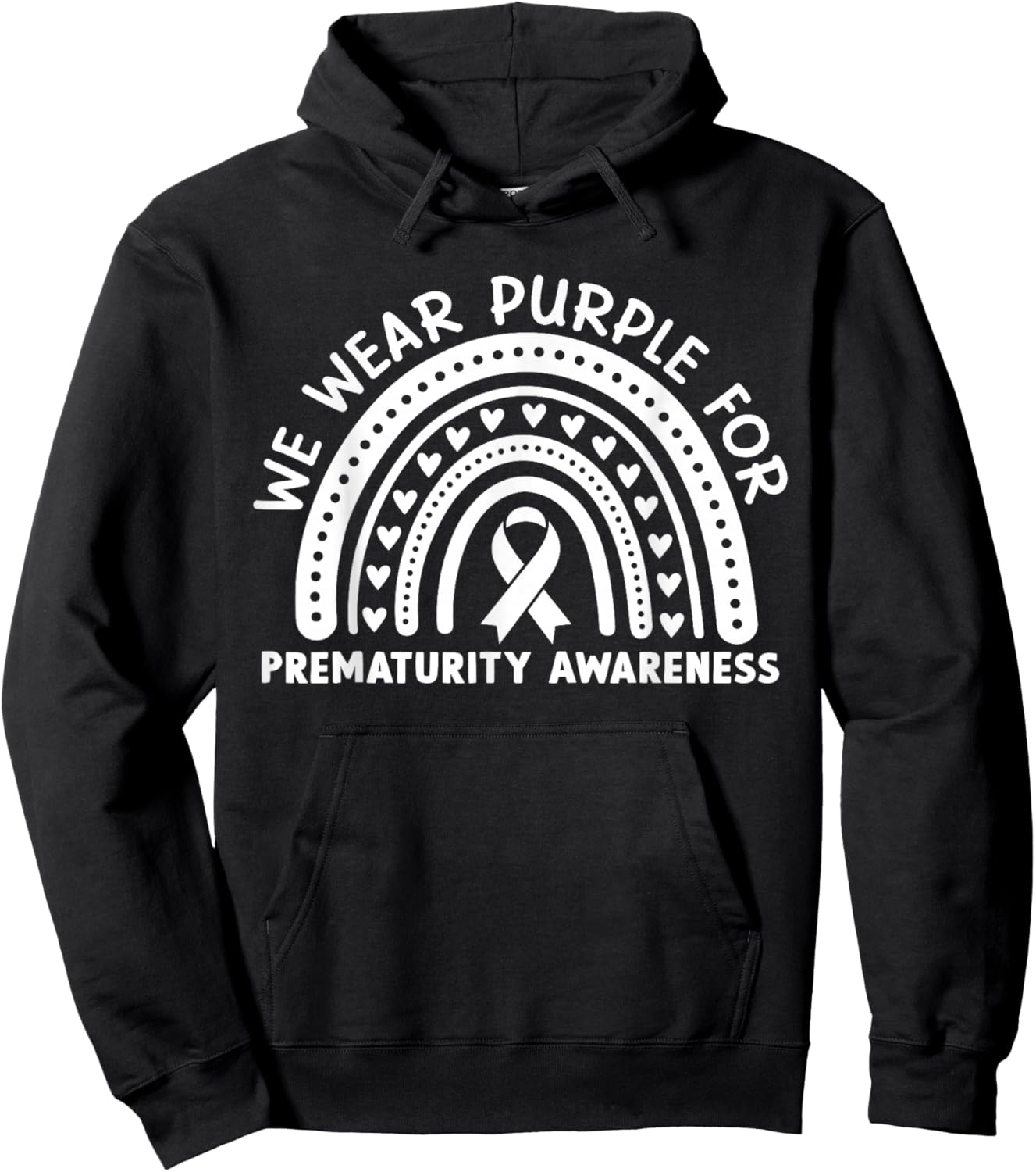 We Wear Purple for Preemie Prematurity Awareness Hoodie - Hoodie | Black