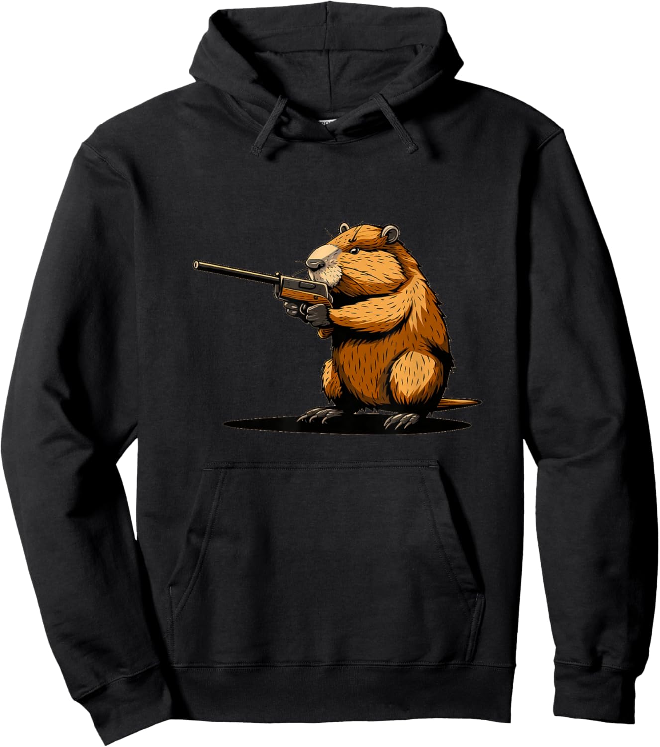 Cool Shotgun Beaver Outfit for Guns and Beavers Lovers Hoodie - Hoodie | Black