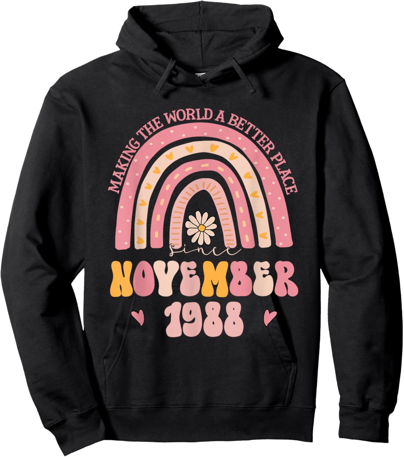Turning 36 Retro November 1988 36th birthday Hoodie - Hoodie | Black