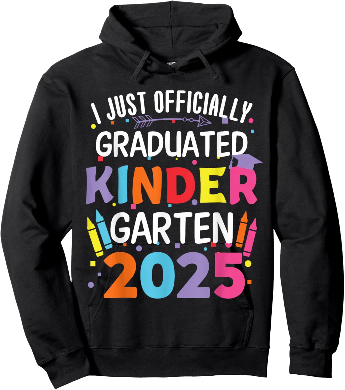I Officially Graduated Kindergarten Class Of 2025 Graduation Hoodie - Hoodie | Black