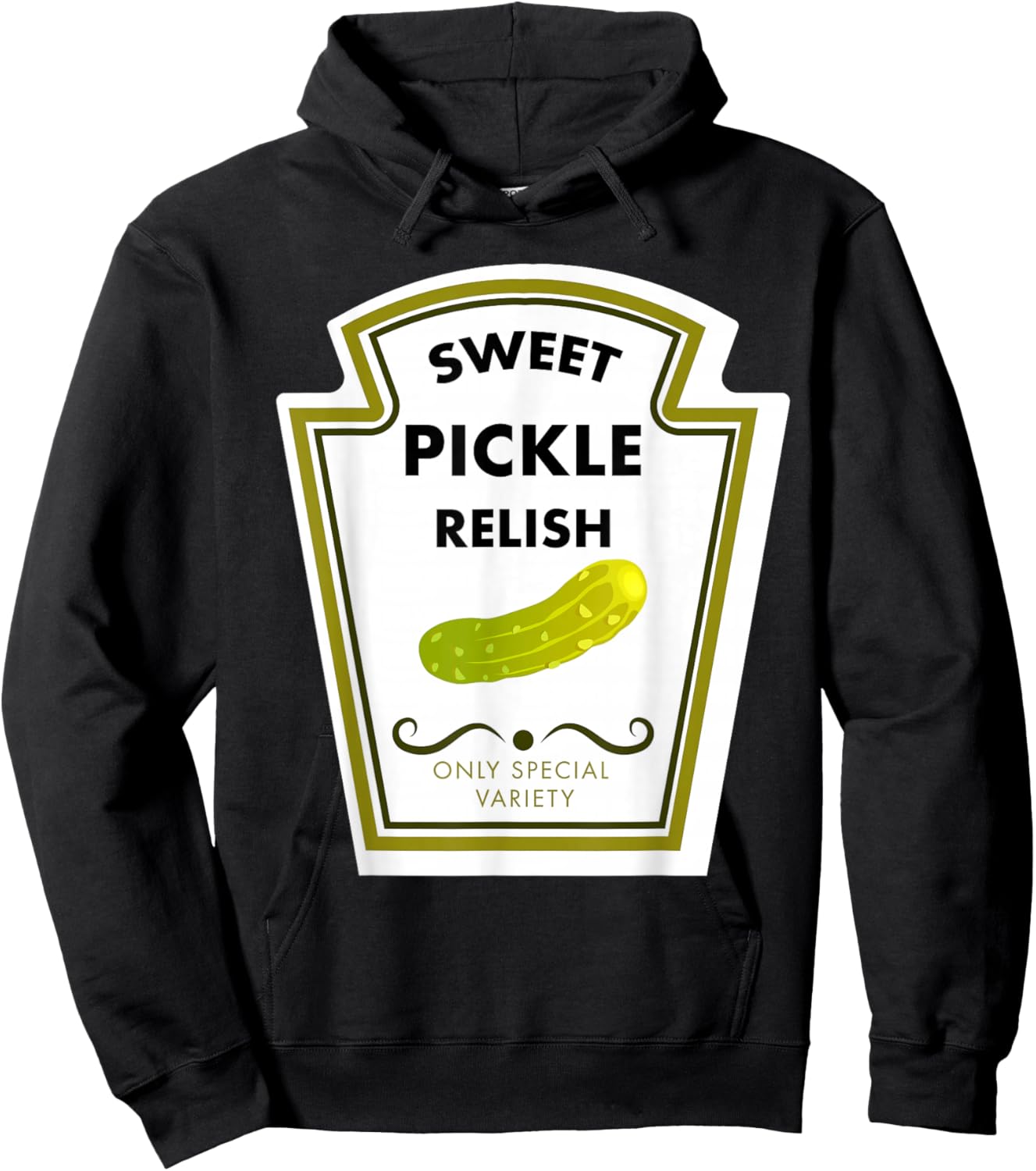 Sweet Pickle Relish Funny Vintage Food Label Retro Design Hoodie - Hoodie | Black