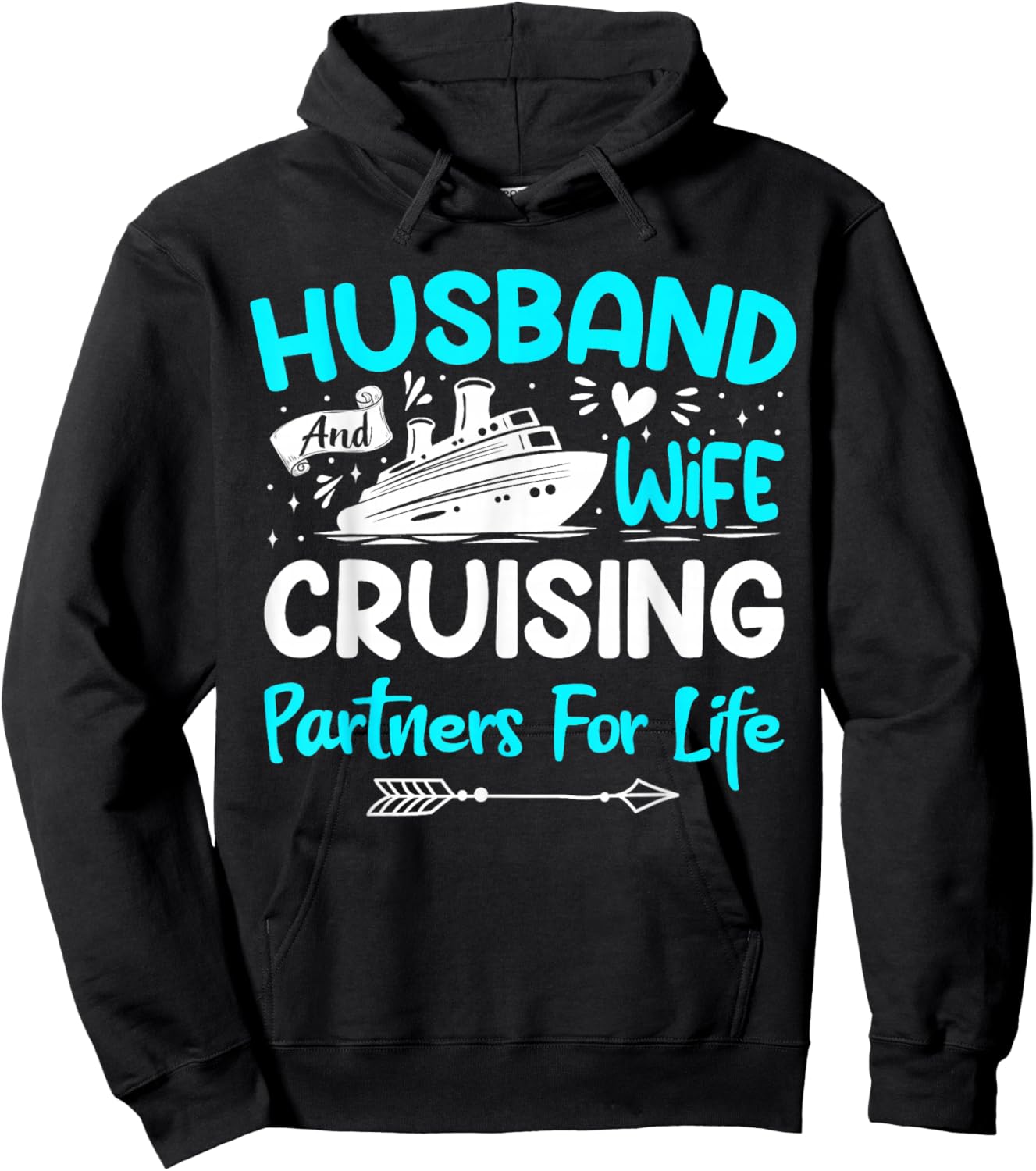 Husband And Wife Cruising Partners For Life Hoodie - Hoodie | Black