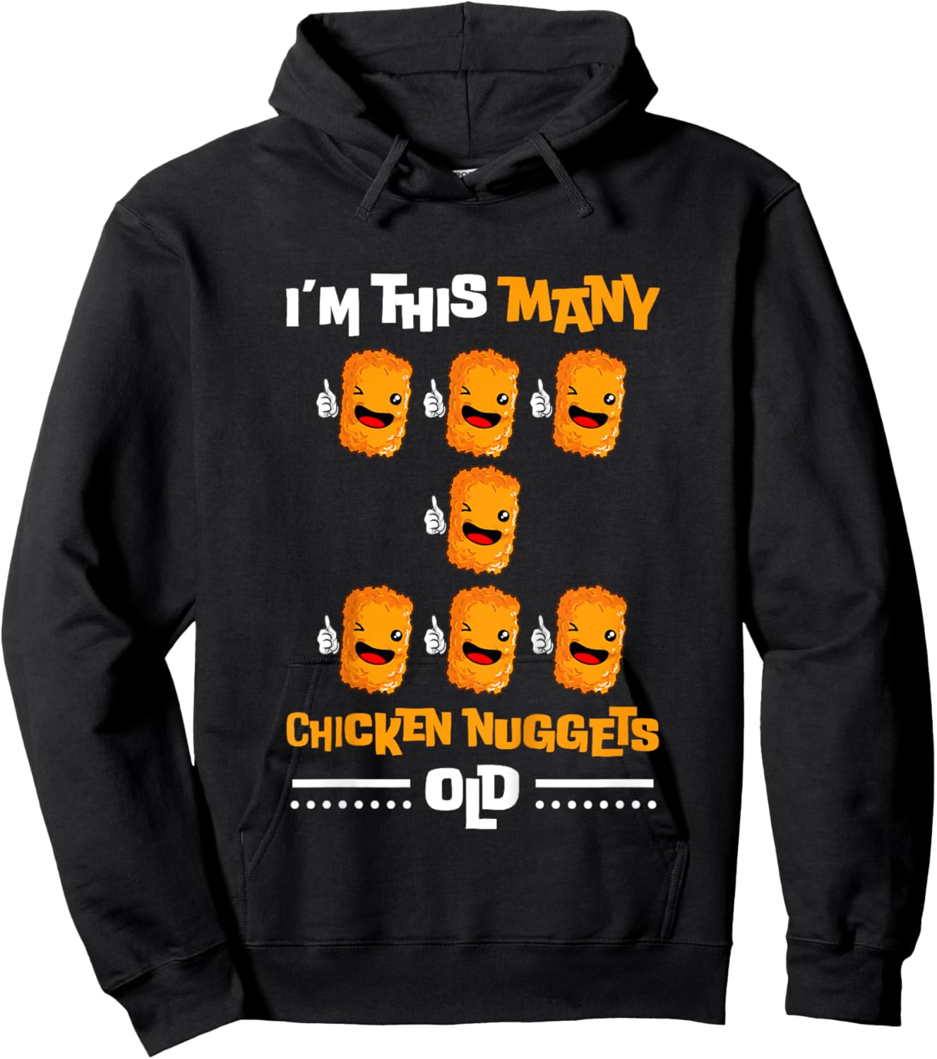 Kids I'm This Many Chicken Nuggets Old - 7th Birthday 7 Years Old Hoodie - Hoodie | Black