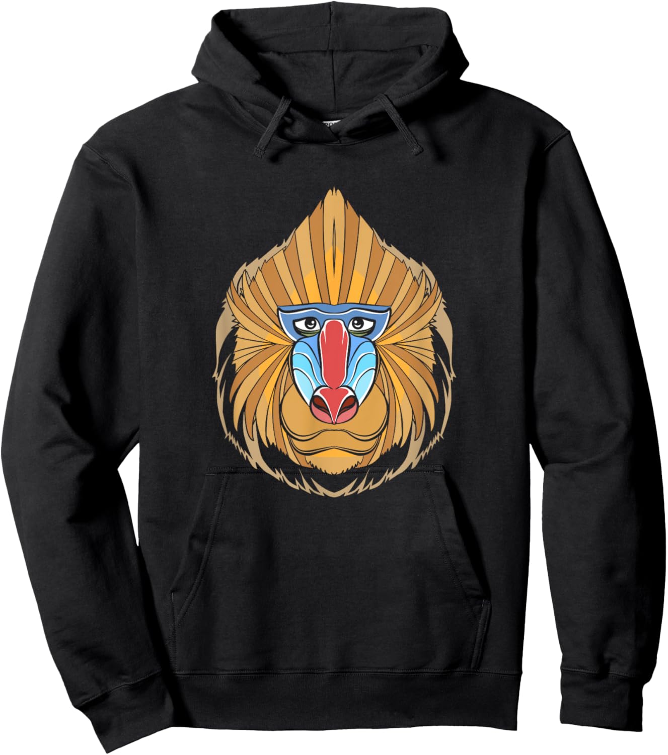 Baboon Face Halloween Scary Baboon Monkey Hoodie - Hoodie | Black