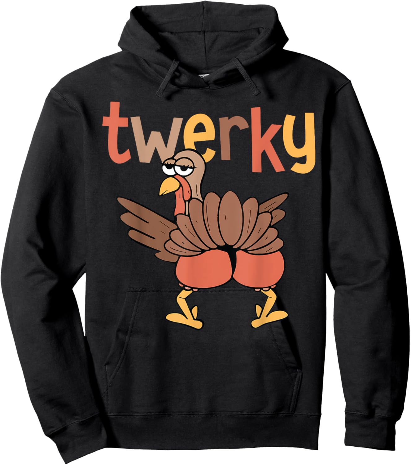 Twerky Butt Dance Funny Turkey Trot Outfit Thanksgiving Hoodie - Hoodie | Black