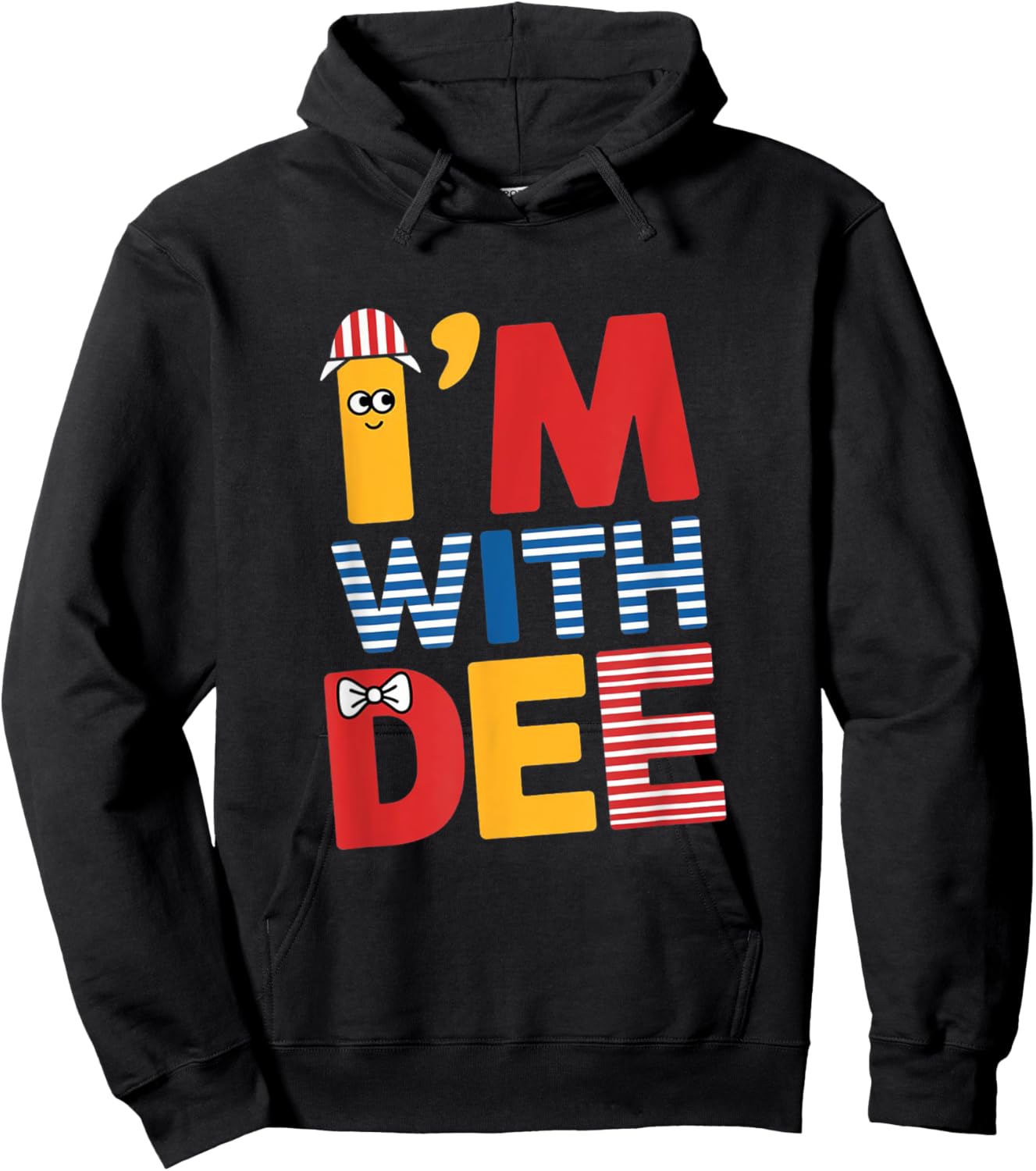 Tweedle Dum I'm With Dee Couple & Friends Funny Lazy Costume Hoodie - Hoodie | Black
