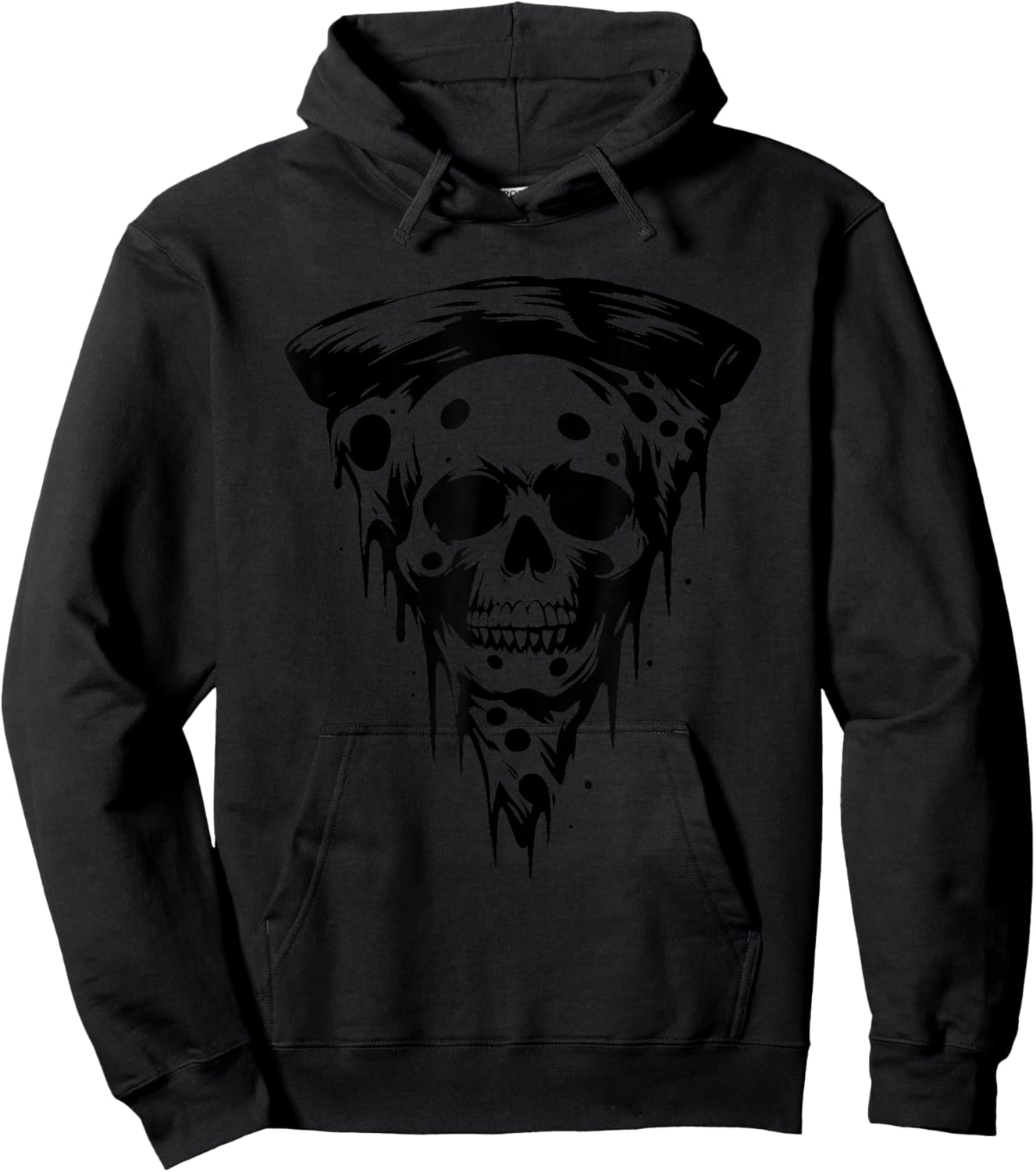 Pizza Skull - Creepy Skeleton Pizza Halloween Lover Hoodie - Hoodie | Black