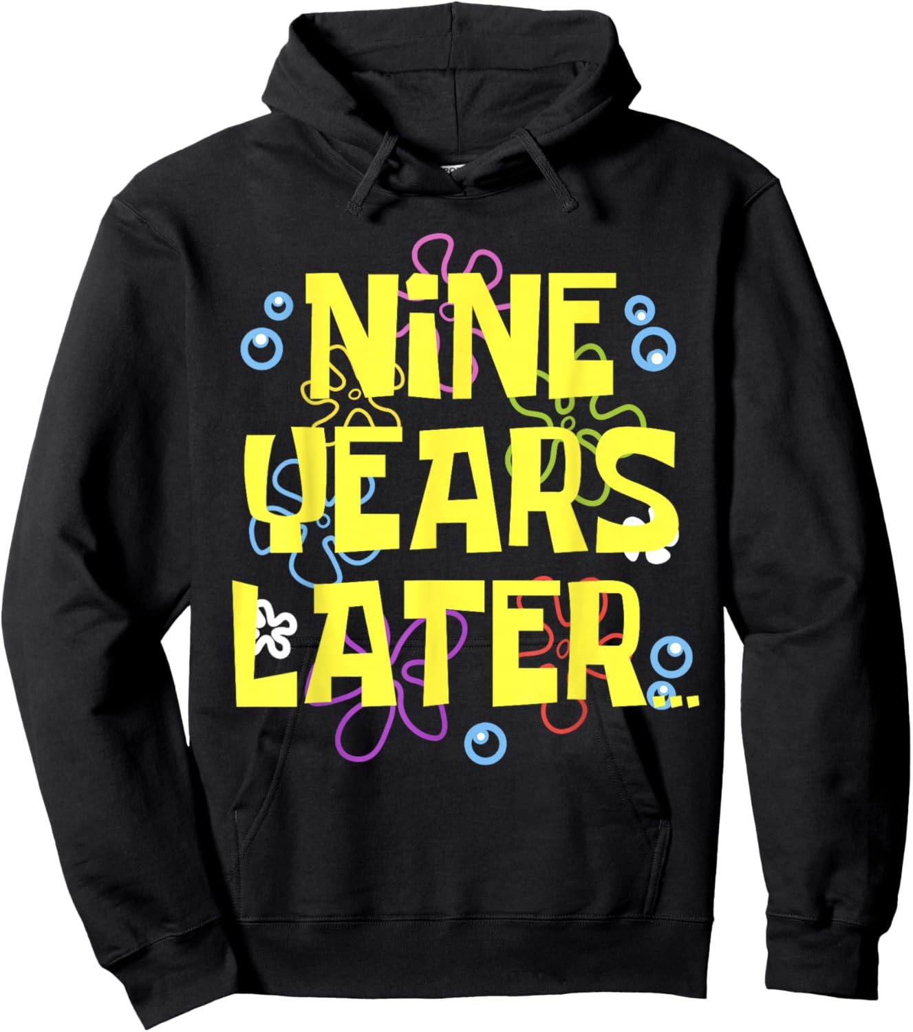 9 NINE YEARS LATER 9 year Old Birthday Gifts for Girls Boy Hoodie - Hoodie | Black