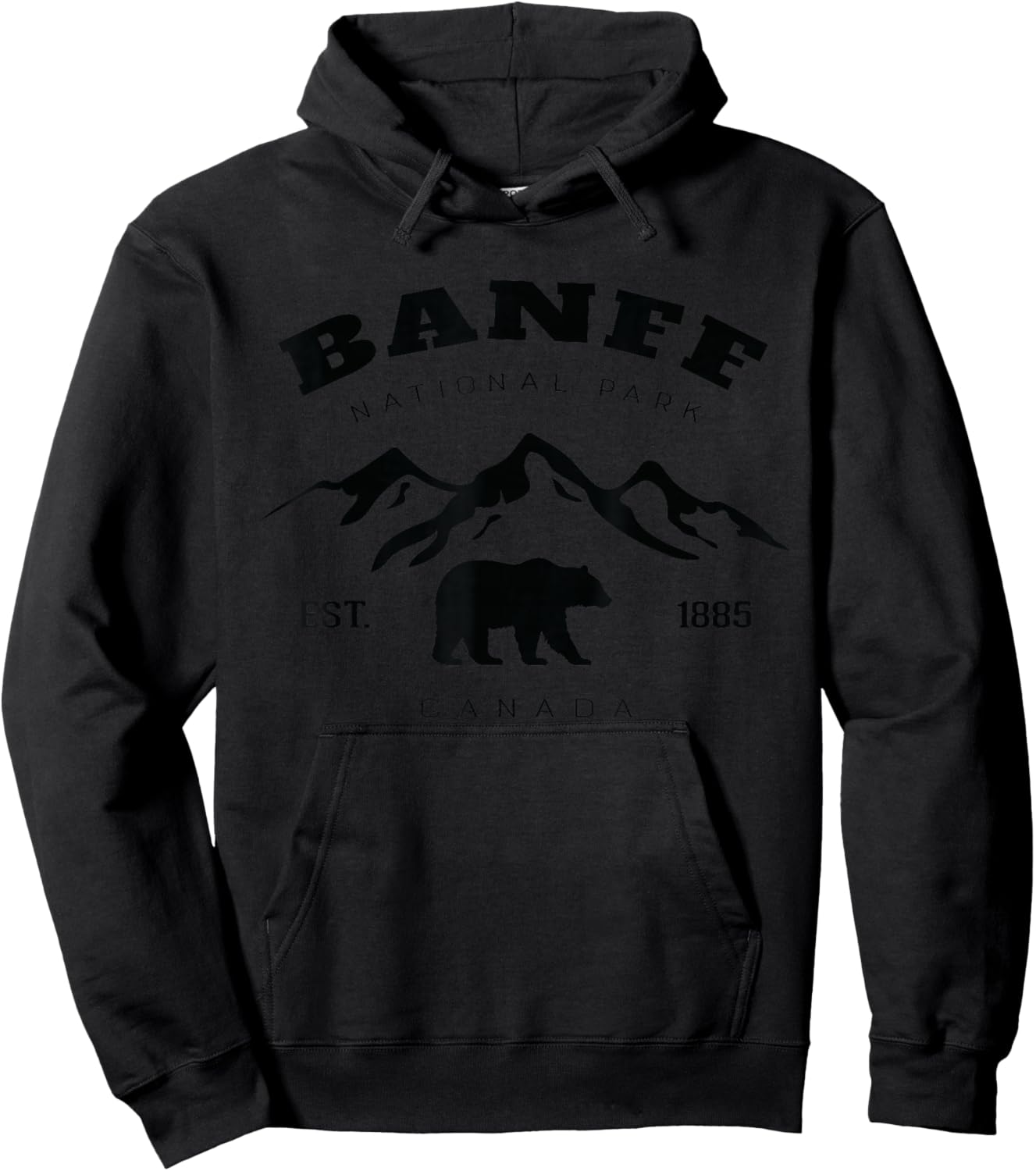 Vintage Banff National Park Canada Souvenir Hiking Camping Hoodie - Hoodie | Black