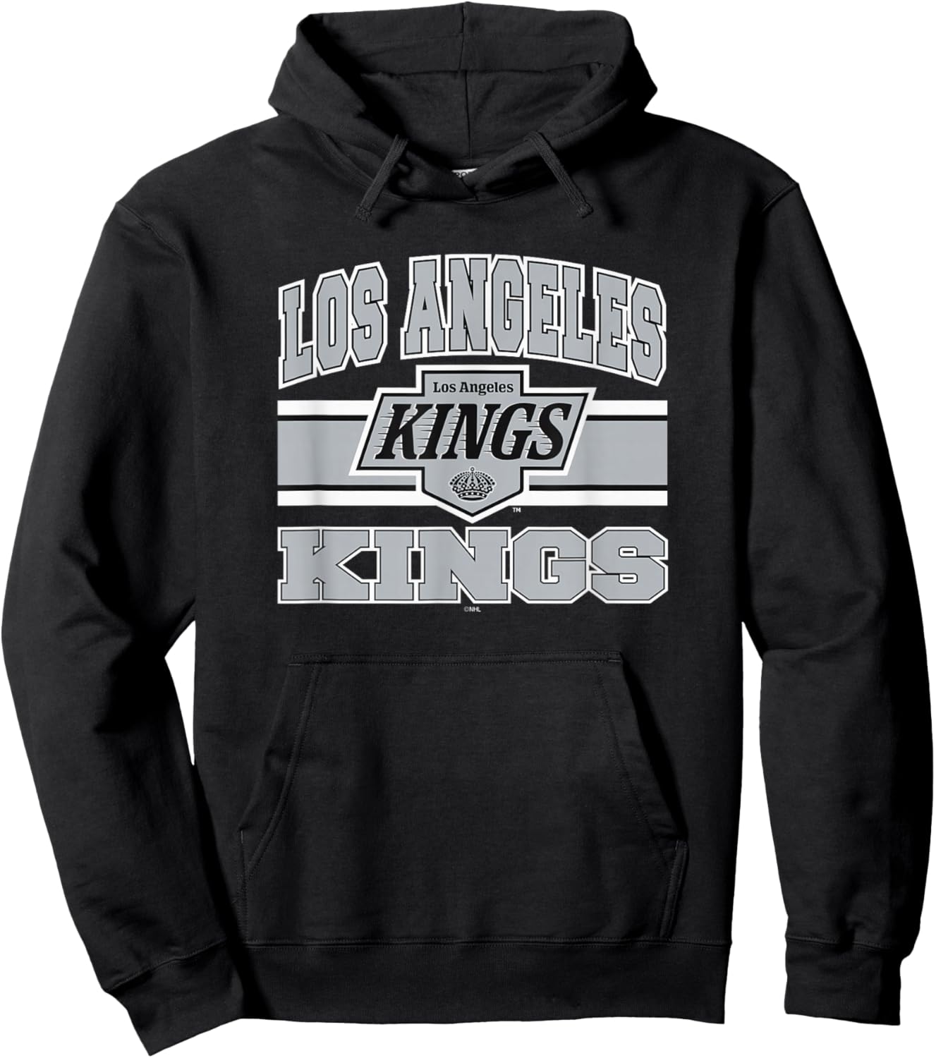 Los Angeles Kings Stripe Dark Heather Officially Licensed Hoodie - Hoodie | Black