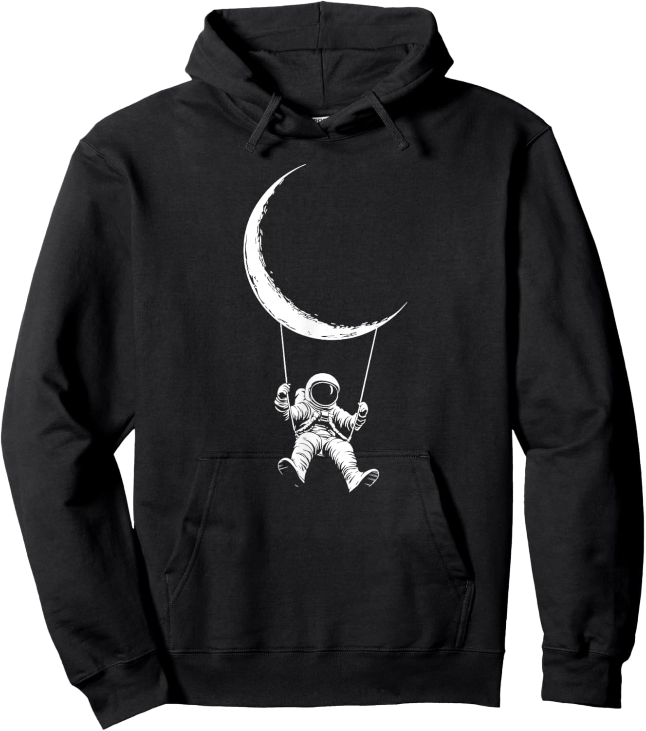 Funny Moon Swing Astronaut Hoodie - Hoodie | Black
