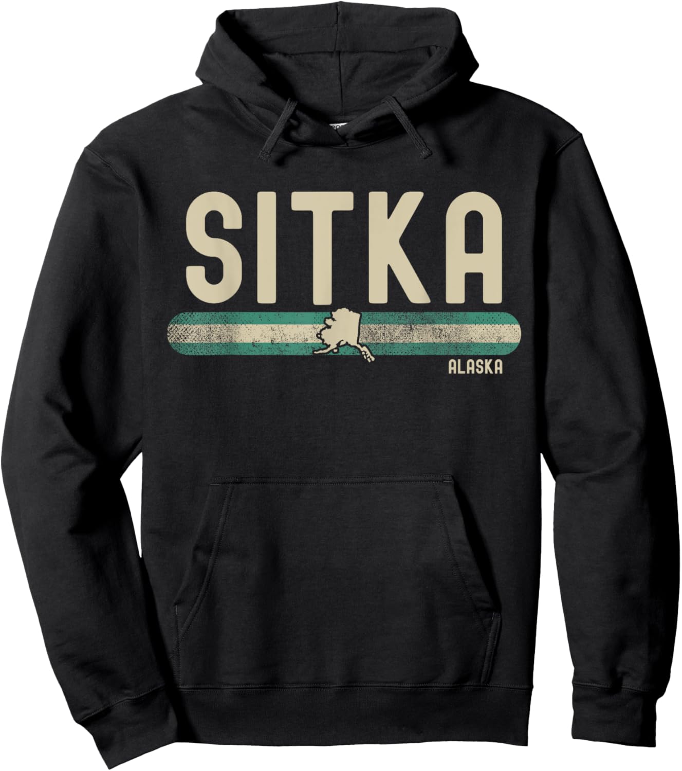 Sitka AK | Alaska | Travel & 80s Style Hoodie - Hoodie | Black