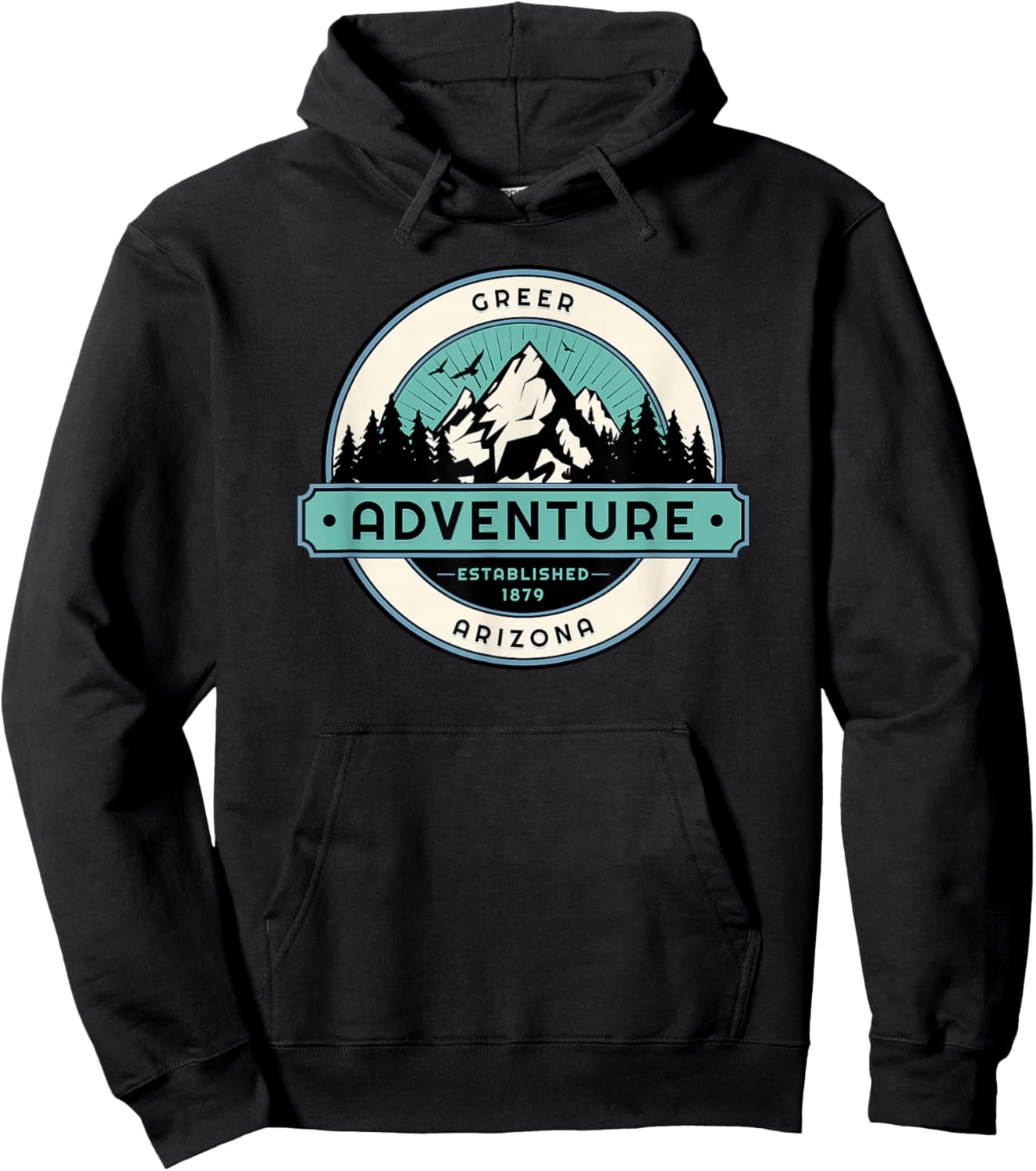 Greer Arizona Mountains Established 1879 Hoodie - Hoodie | Black