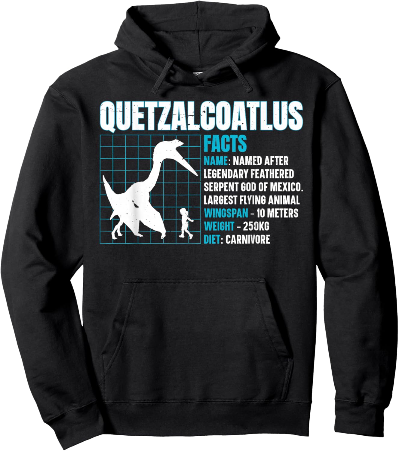 Quetzalcoatlus Facts - Black -Adult Hoodie - Hoodie | Black