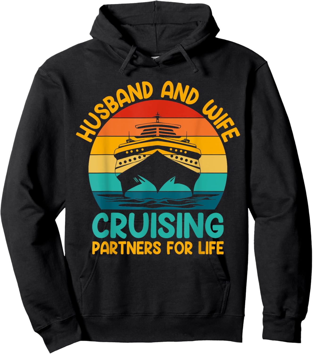 Husband And Wife Cruising Partners For Life Hoodie - Hoodie | Black