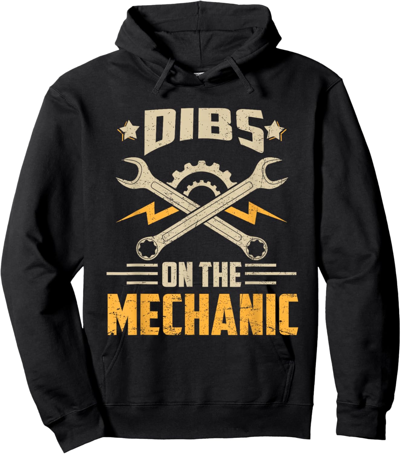 Dibs On The Mechanic Wife Girlfriend Funny Saying Joke Hoodie - Hoodie | Black