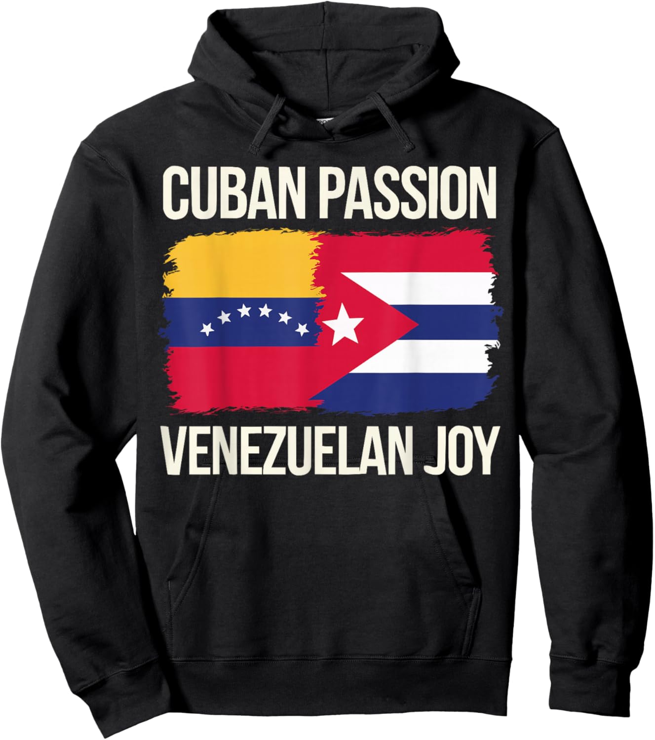 Half Venezuelan Half Cuban Cuba Flag Country Venezuela Hoodie - Hoodie | Black