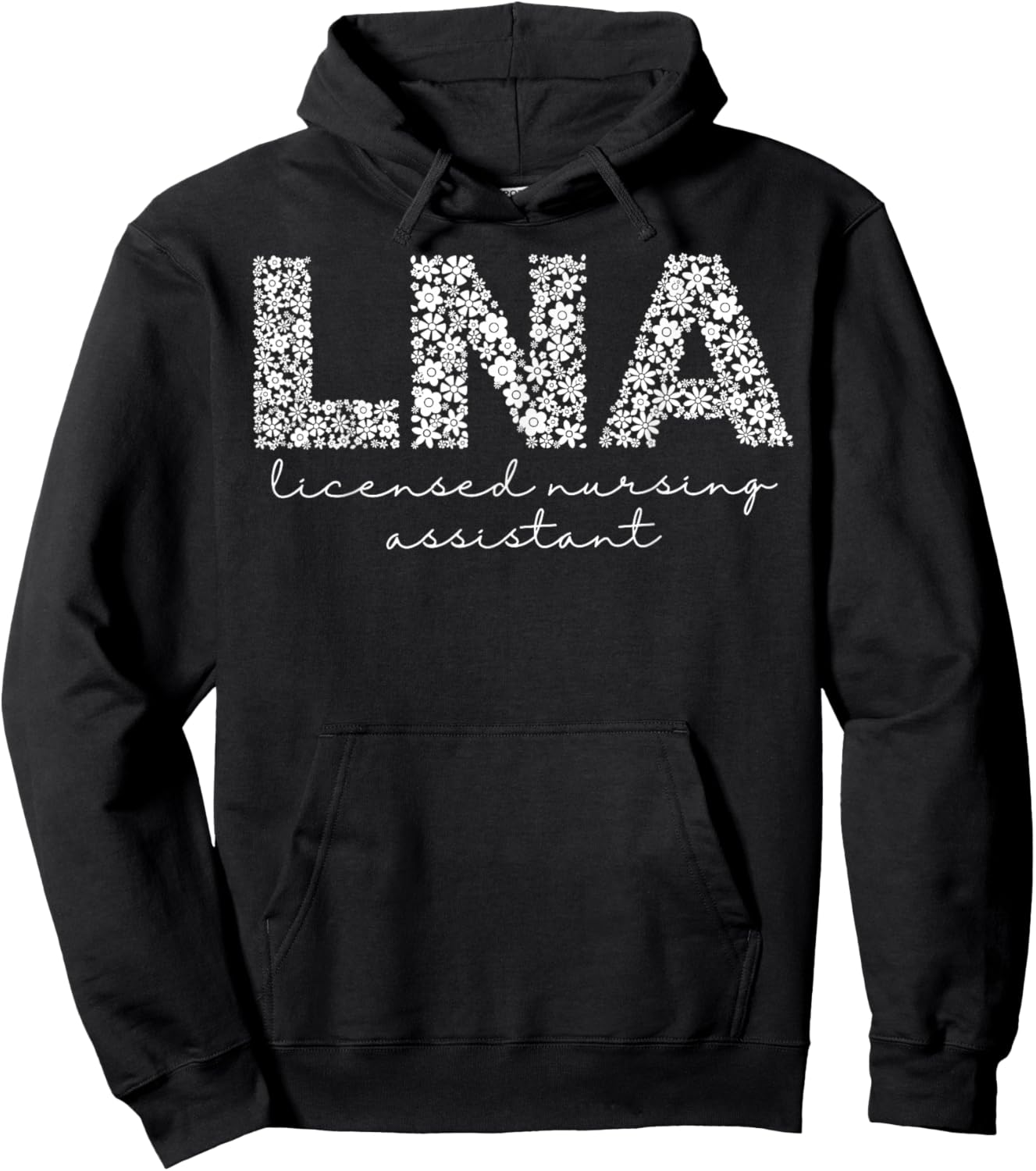 Boho Floral Licensed Nursing Assistant LNA Nursing Assistant Hoodie - Hoodie | Black