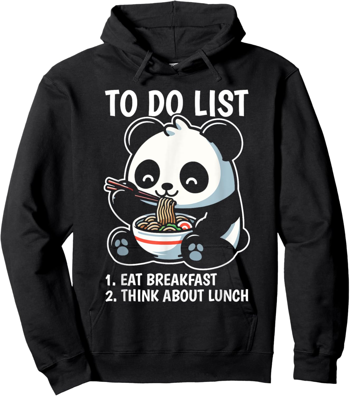 To Do List Panda Breakfast Animal Lover Productivity Hoodie - Hoodie | Black