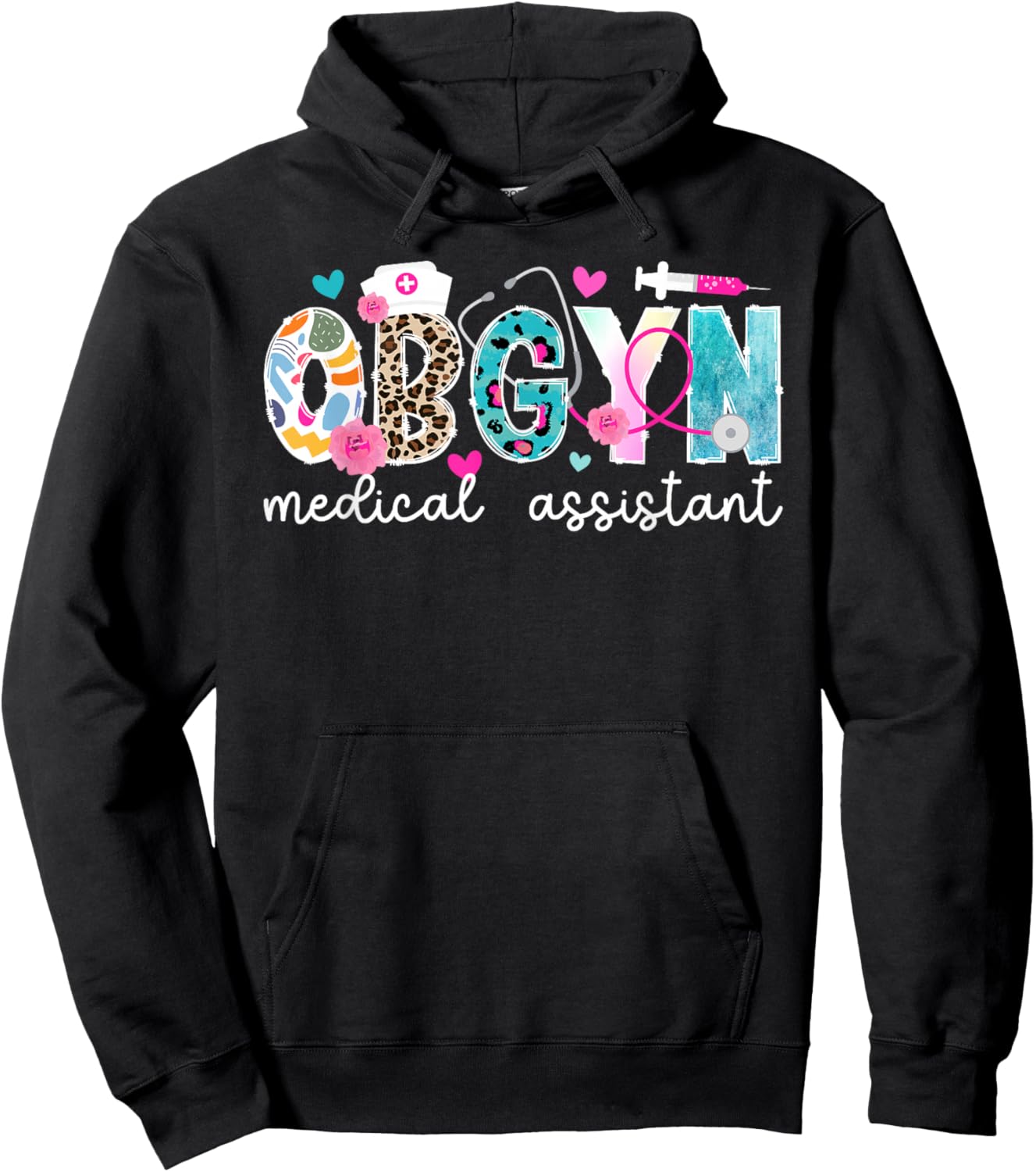 OBGYN Medical Assistant Leopard OB-GYN Medical Assistant Hoodie - Hoodie | Black