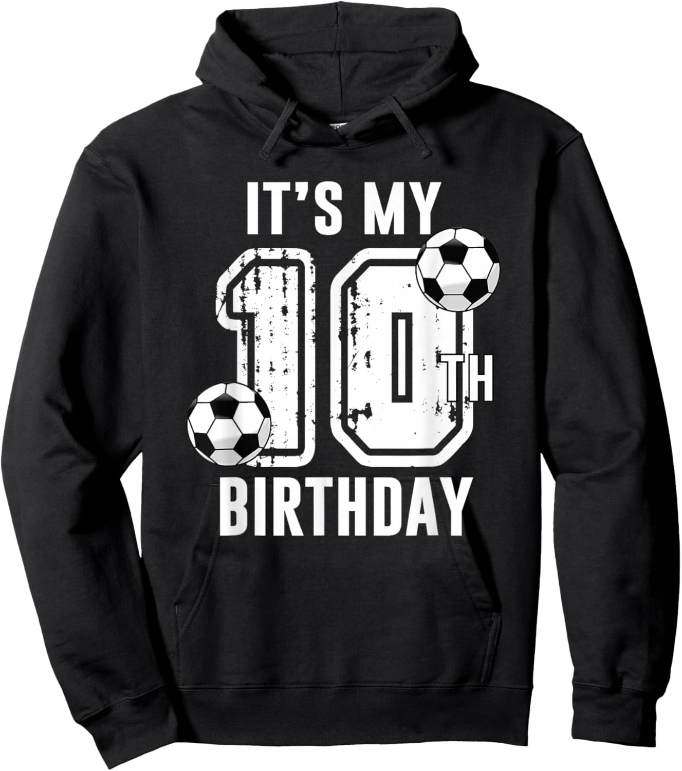 It's My 10th Birthday Soccer Player 10th Birthday Player Hoodie - Hoodie | Black