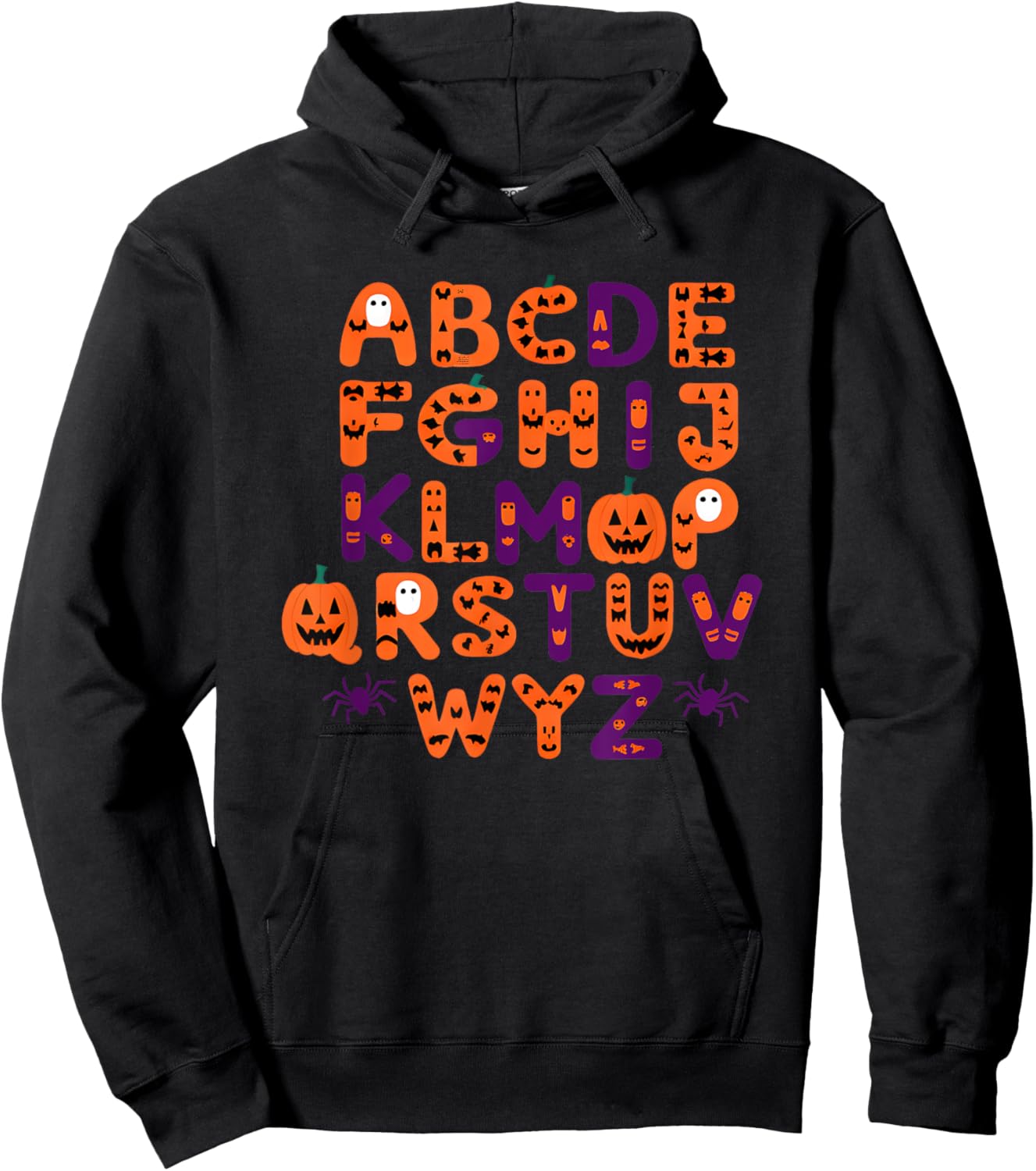 ABCs Learning Kindergarten Teacher Funny Halloween Alphabet Hoodie - Hoodie | Black