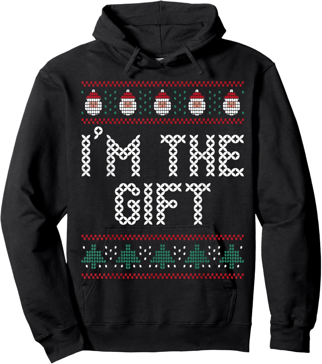 I'm The Gift Pretend I'm A Present Funny Christmas Sweater Hoodie - Hoodie | Black