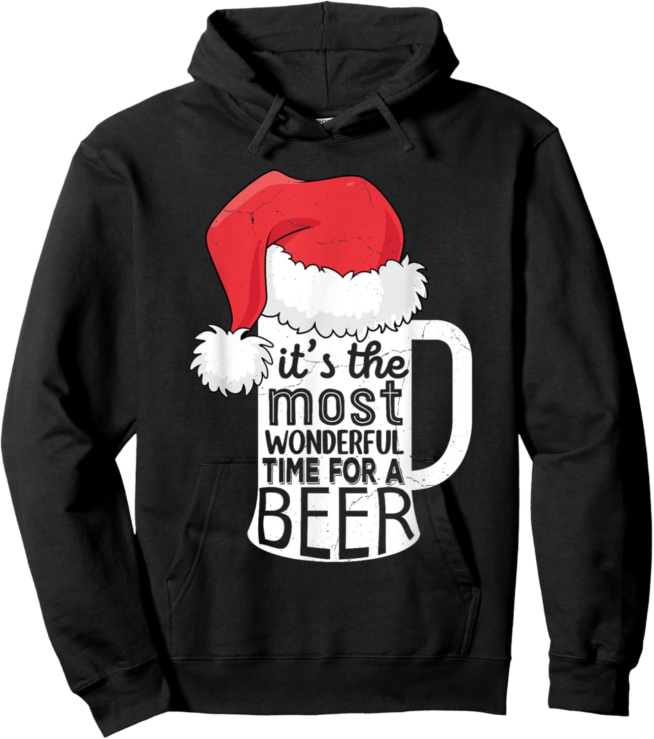 It's the Most wonderful time for a beer Christmas Men Beer Hoodie - Hoodie | Black