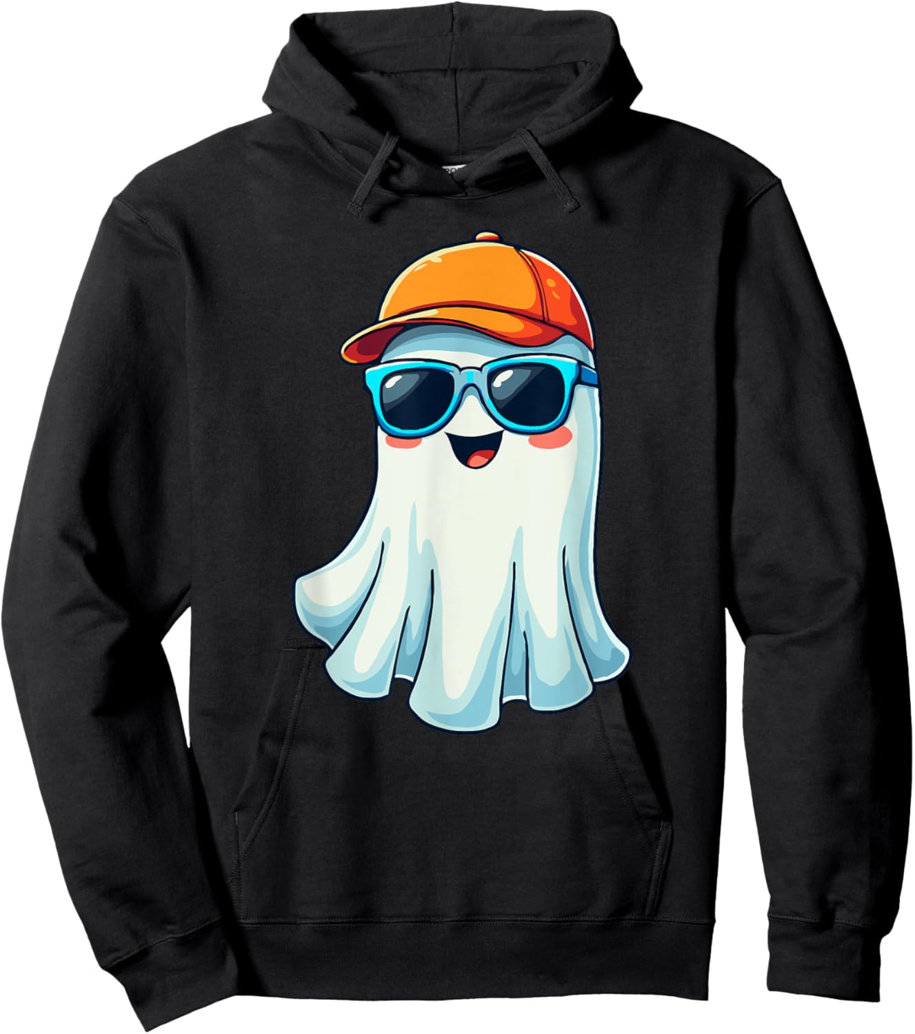 Boo Ghost Baseball Hat Funny Halloween Baseball Costume Hoodie - Hoodie | Black