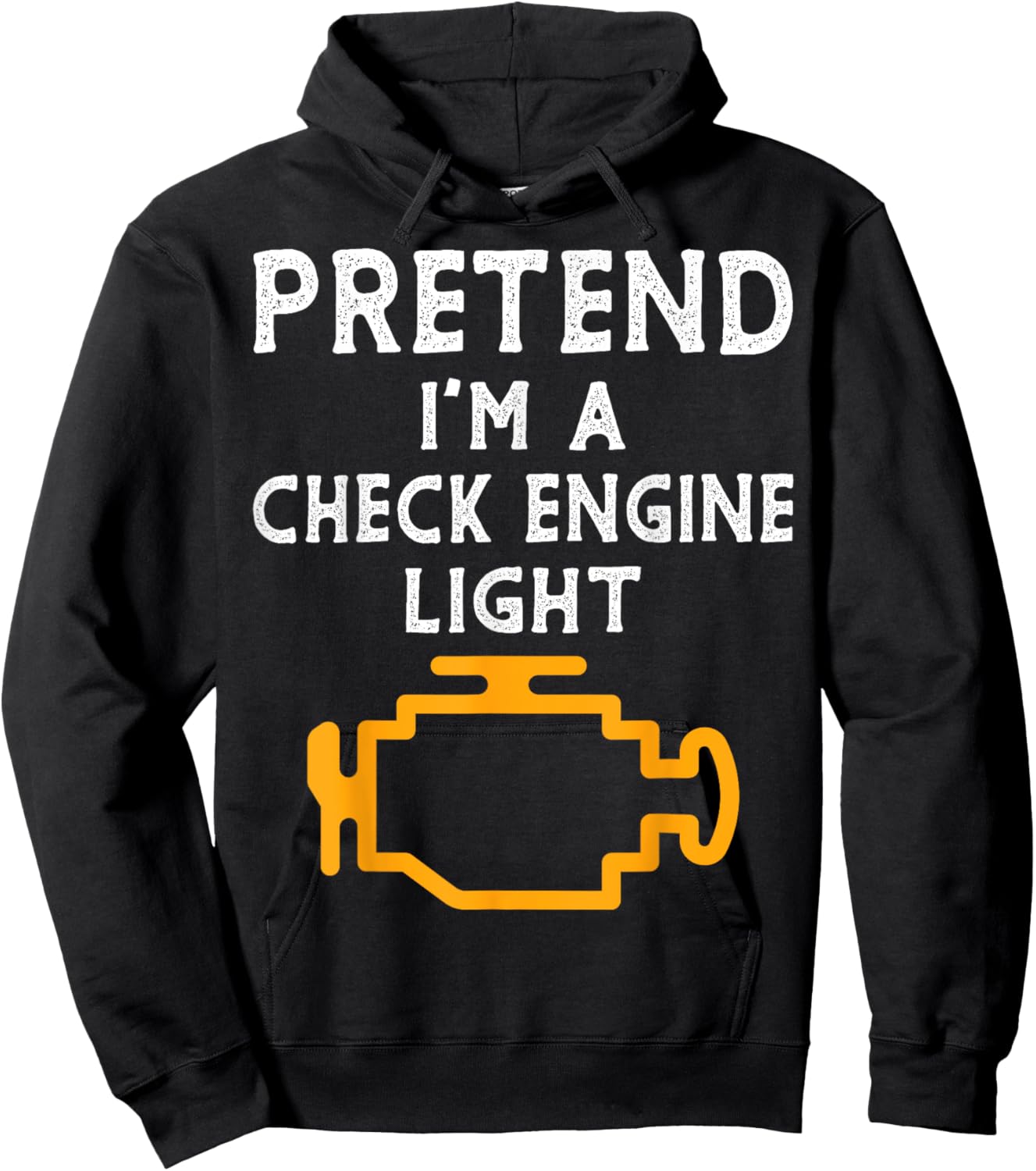 Pretend I'm a Check Engine Light Halloween Costume Men Boys Hoodie - Hoodie | Black