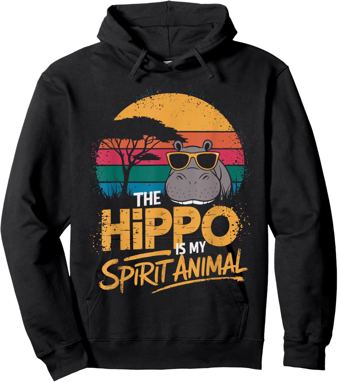 The Hippo Is My Spirit Animal Funny Hippo Hoodie - Hoodie | Black