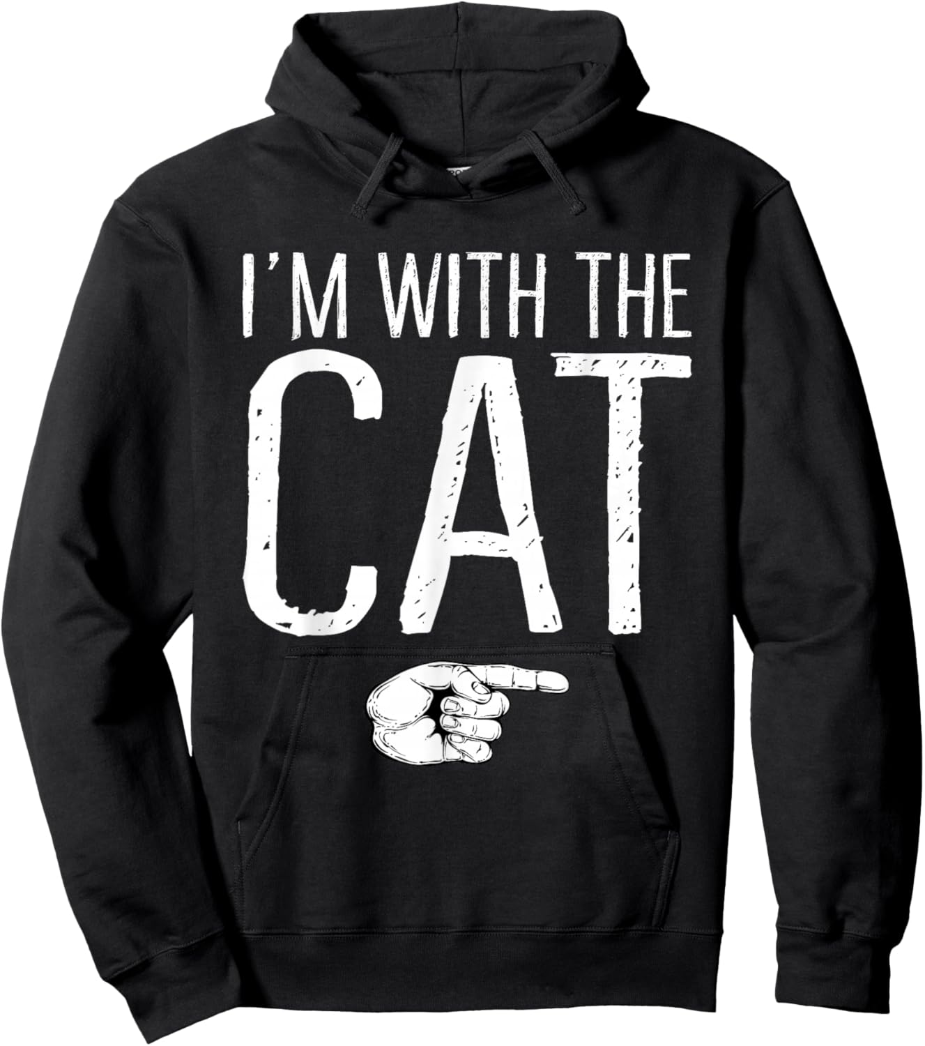 I'm With The Cat Matching Costume Lazy Halloween Party Hoodie - Hoodie | Black