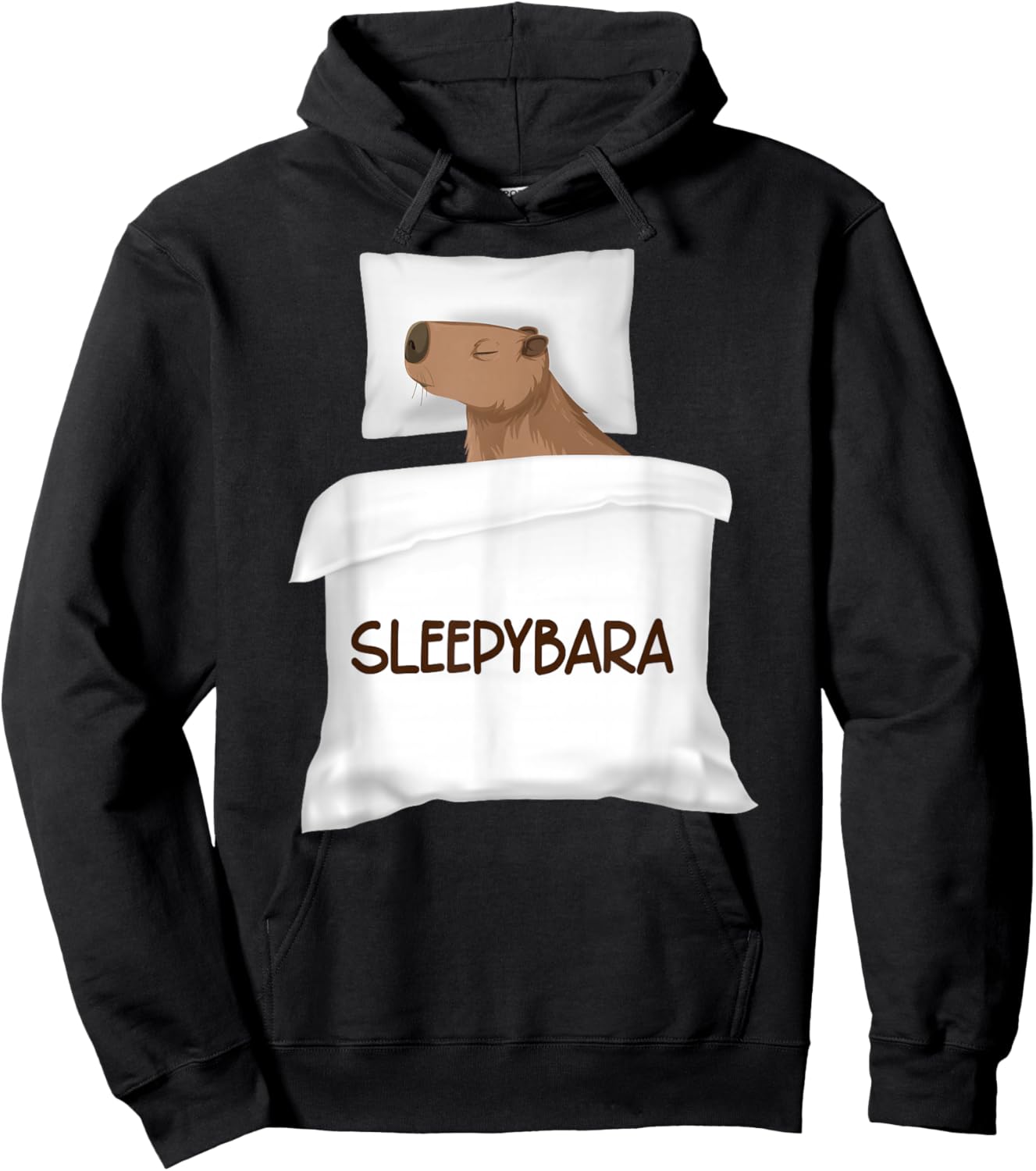 Capybara Official Sleep Pajamas Nightgown Sleepybara Rodents Hoodie - Hoodie | Black