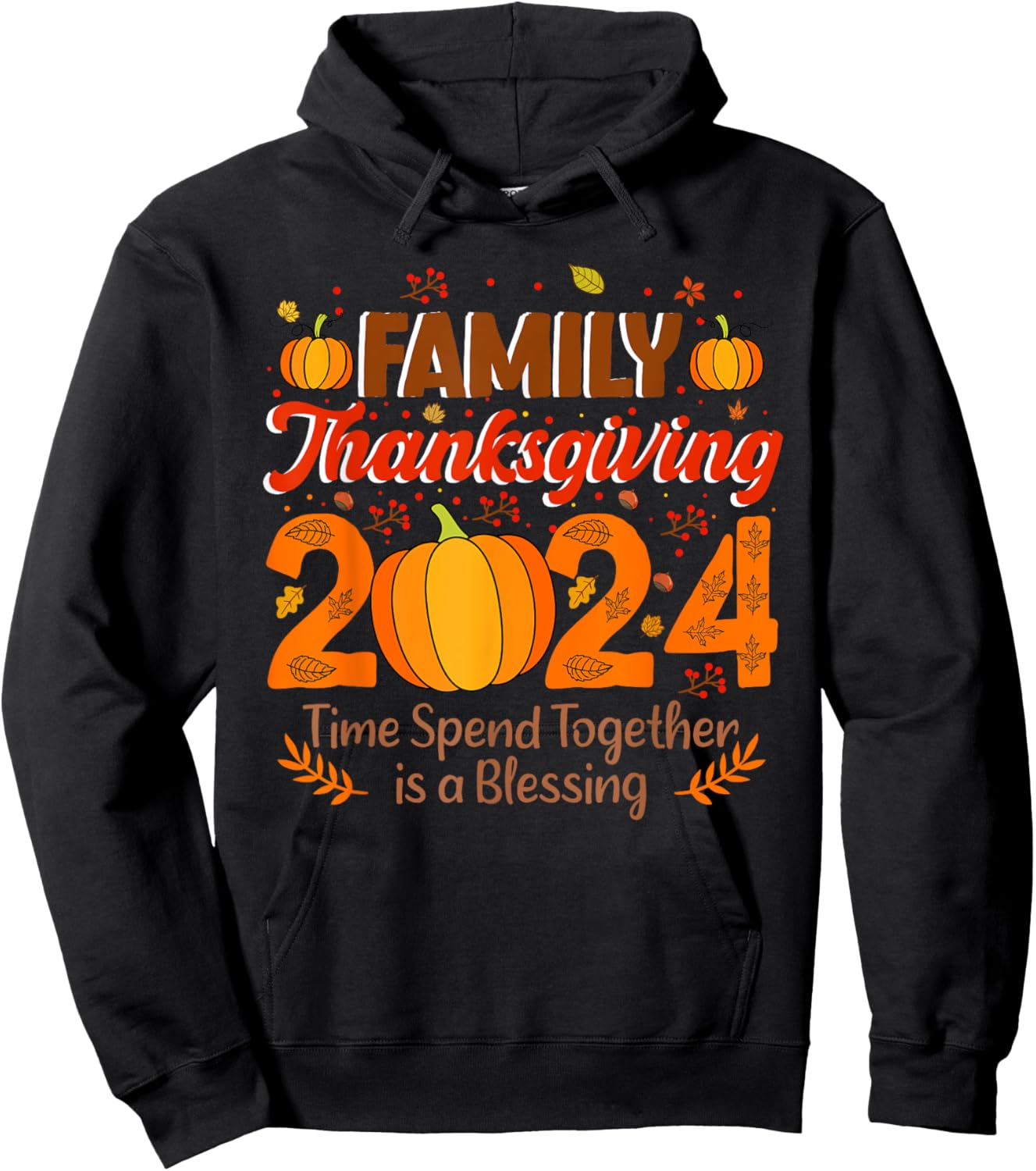 Thanksgiving Turkey Men women Kids Family Thanksgiving 2024 Hoodie - Hoodie | Black