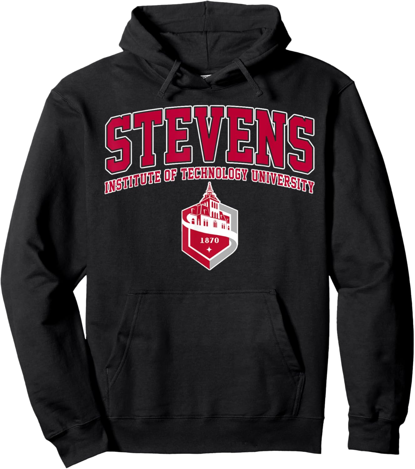 Stevens Institute of Technology University Vintage Sports Hoodie - Hoodie | Black