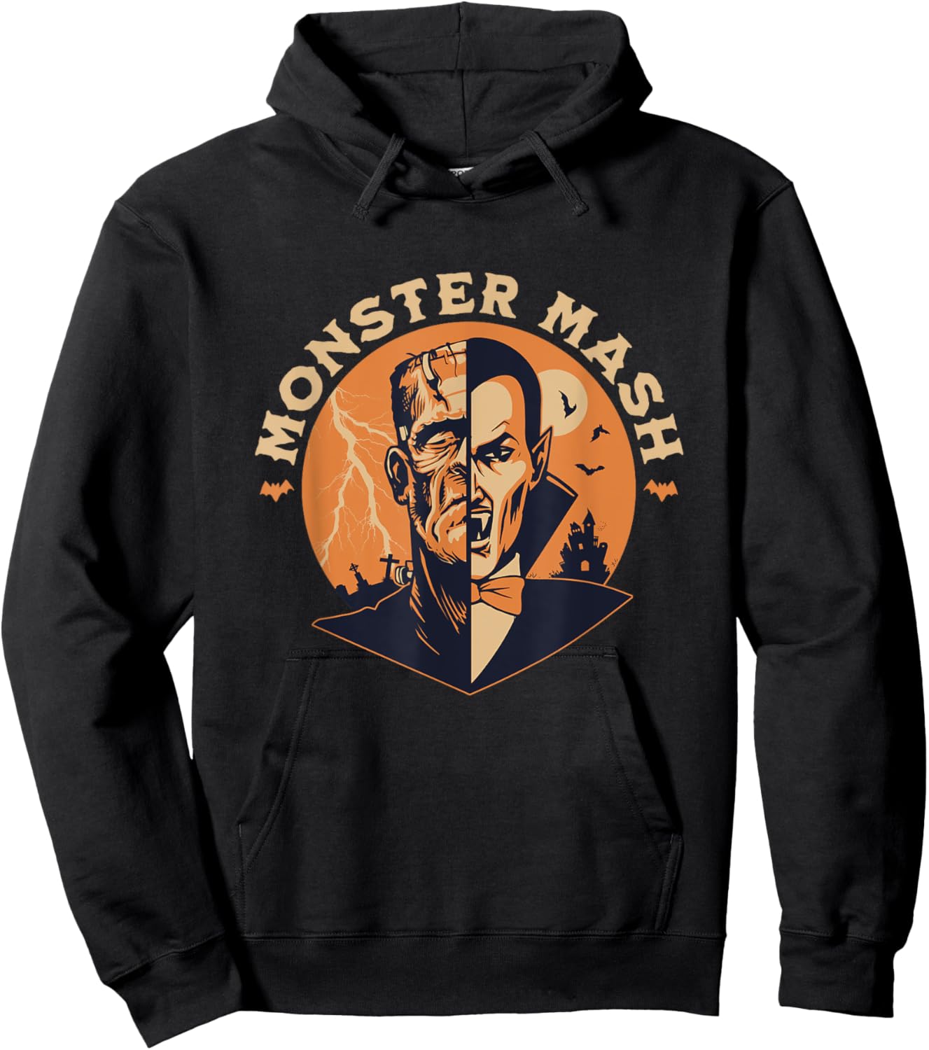Monster Mash Frankenstein Dracula Halloween Hoodie - Hoodie | Black