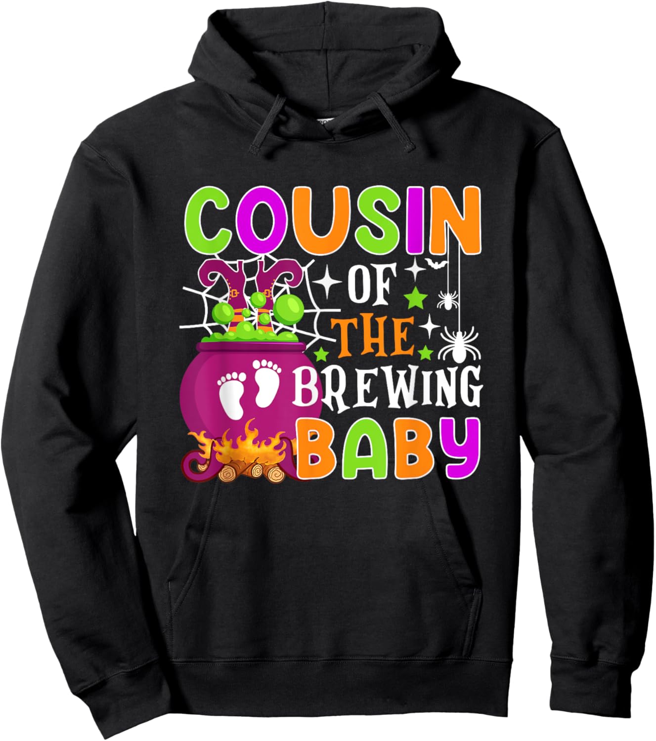 Cousin of Brewing Baby Halloween Theme Baby Shower Spooky Hoodie - Hoodie | Black