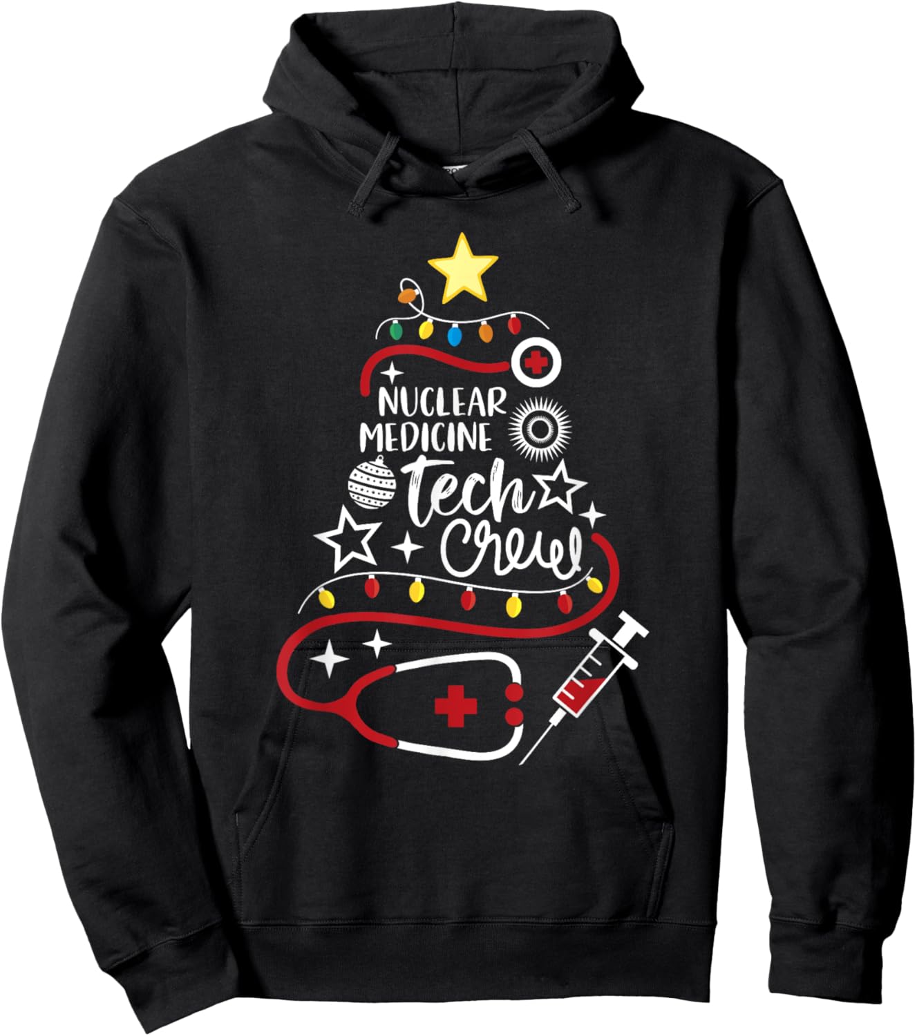 Nuclear Medicine Tech Crew Christmas Nuke Med Technologist Hoodie - Hoodie | Black