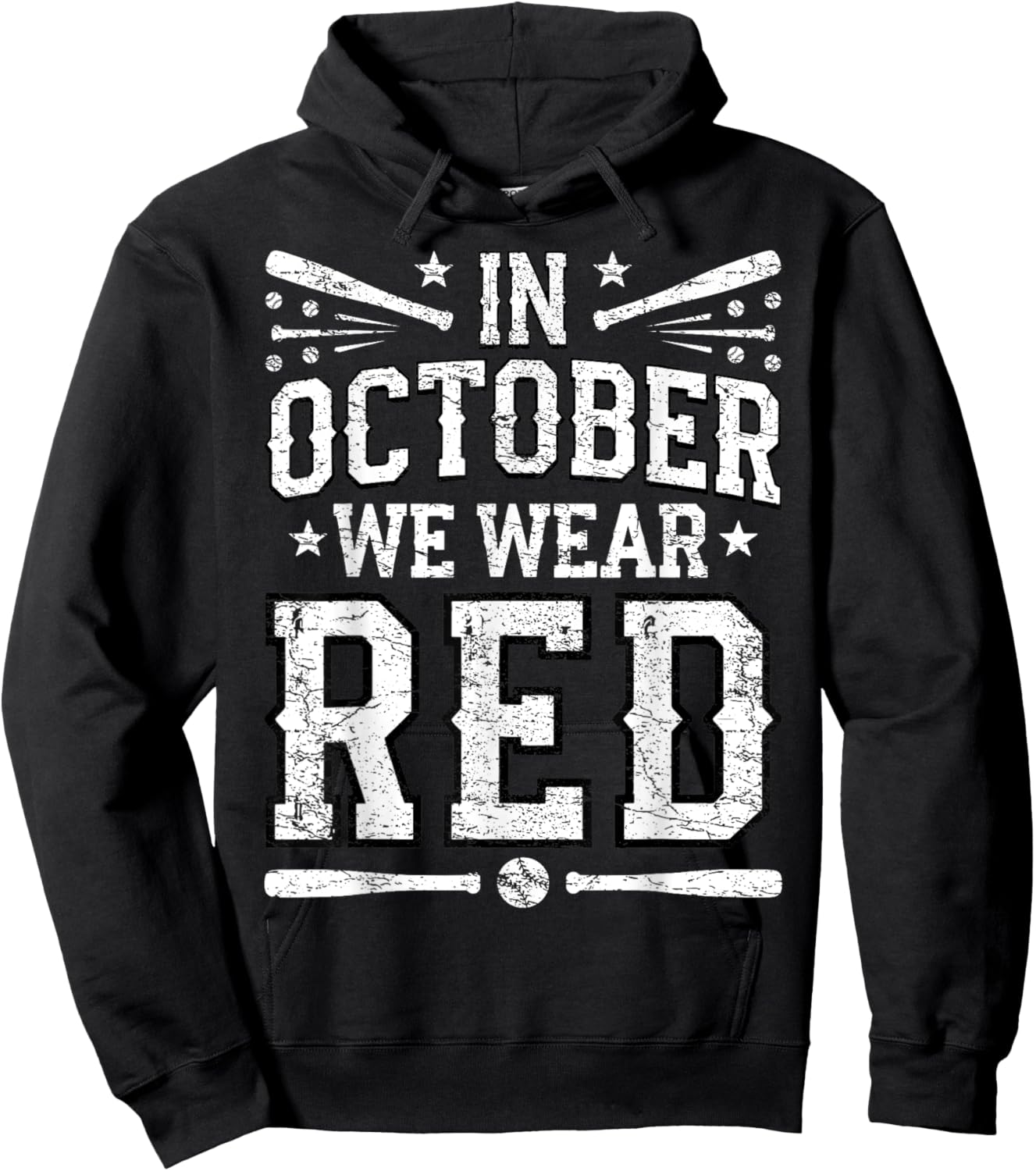 Vintage In October We Wear Red Hoodie - Hoodie | Black