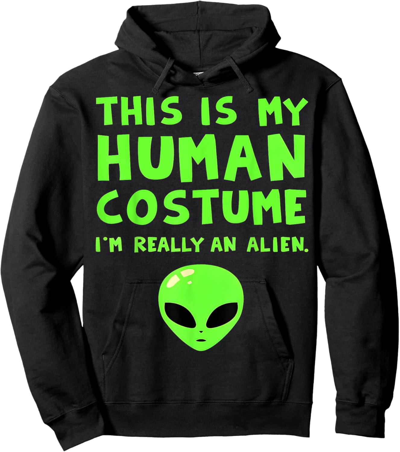 Funny Alien Human Costume Hoodie - Hoodie | Black
